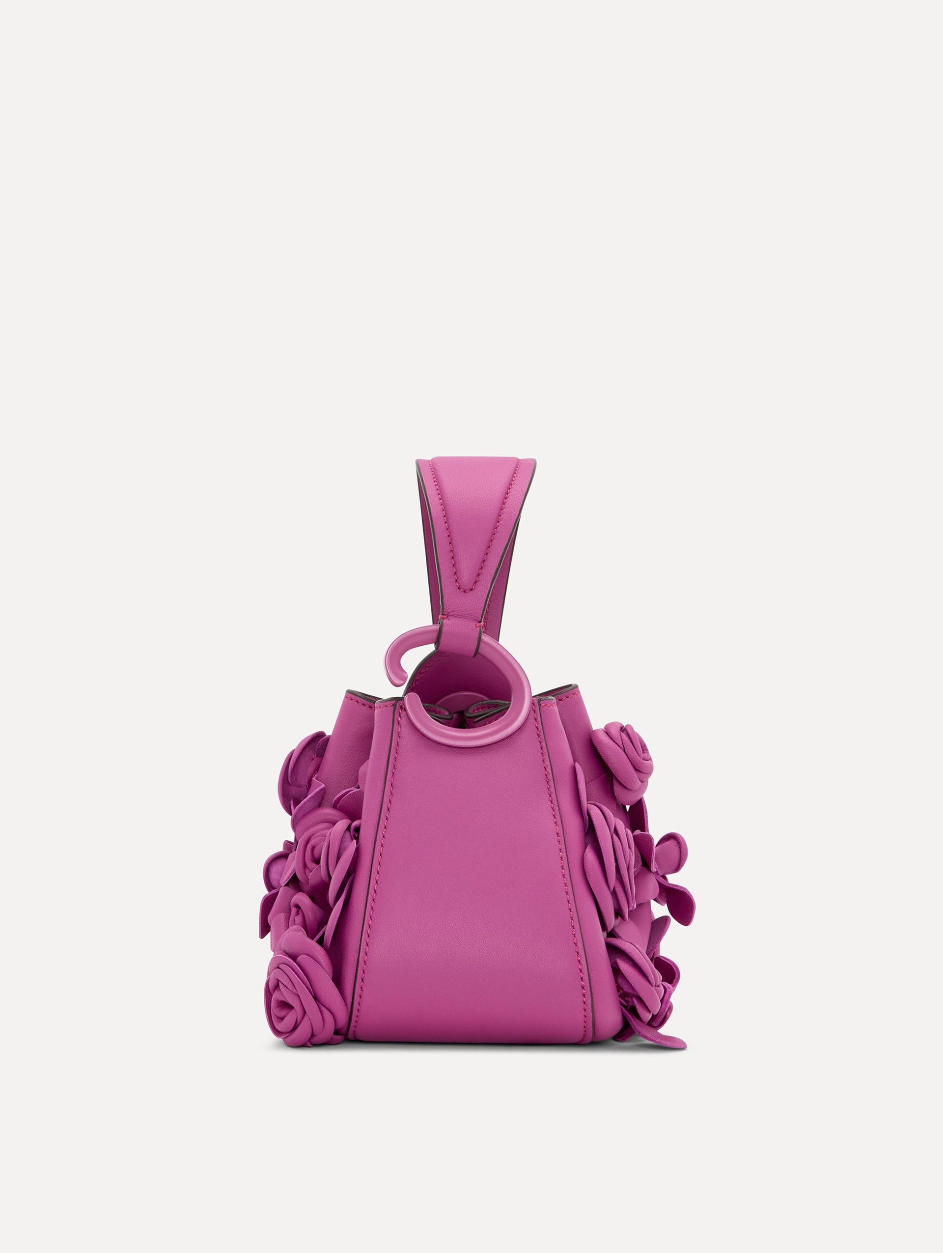 Elegant Nano Floral Appliqué O Handle Bag for Women - Stylish Crossbody Purse for Daily Use, Parties & Special Occasions