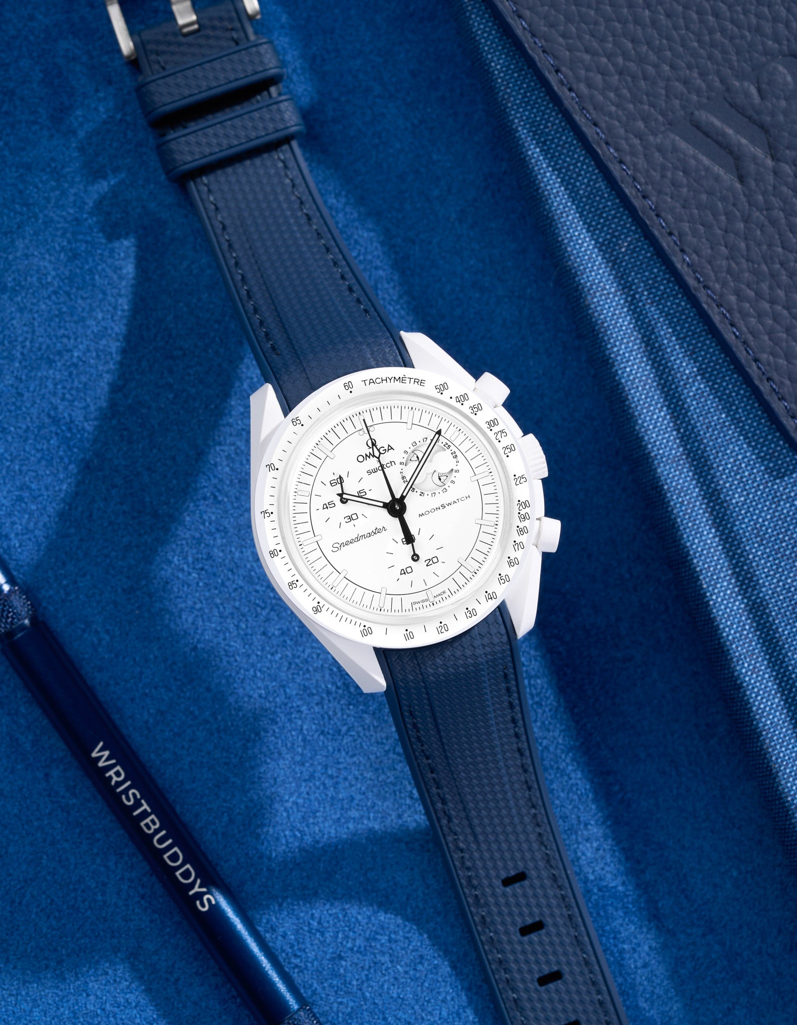 Original Omega X Swatch MoonSwatch Mission to Moonphase Rubber Watch Strap - Durable & Comfortable Replacement Band for Everyday Wear & Sports Activities