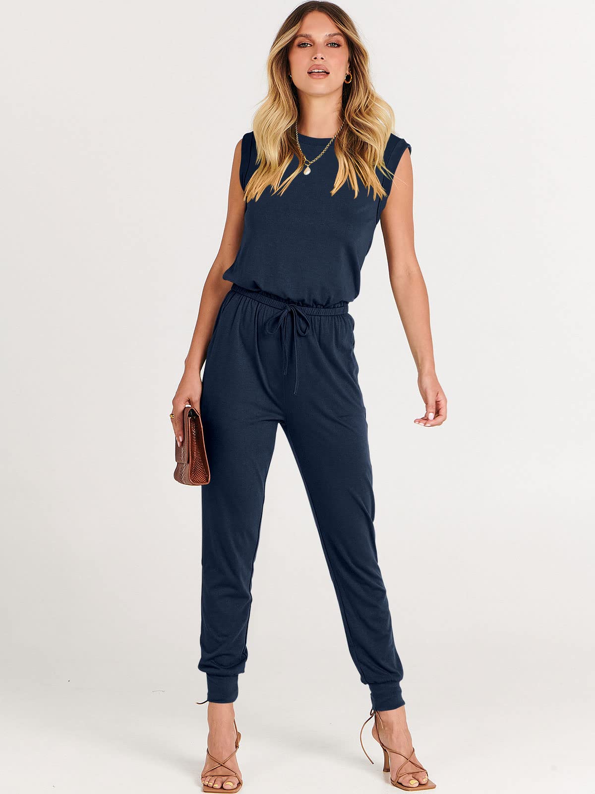 ANRABESS Women's Summer Sleeveless Jumpsuit - Casual Loose Stretchy Romper Dress, Trendy Outfit 2025 | Perfect for Beach Vacations, Weekend Outings & Summer Parties