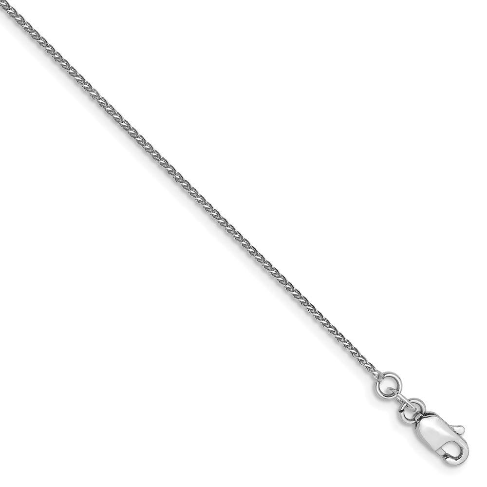 14K White Gold 1mm Pendant Chain Anklet Bracelet - 9 Inch Length | Roy Rose Jewelry | Perfect for Everyday Wear, Gifts & Special Occasions