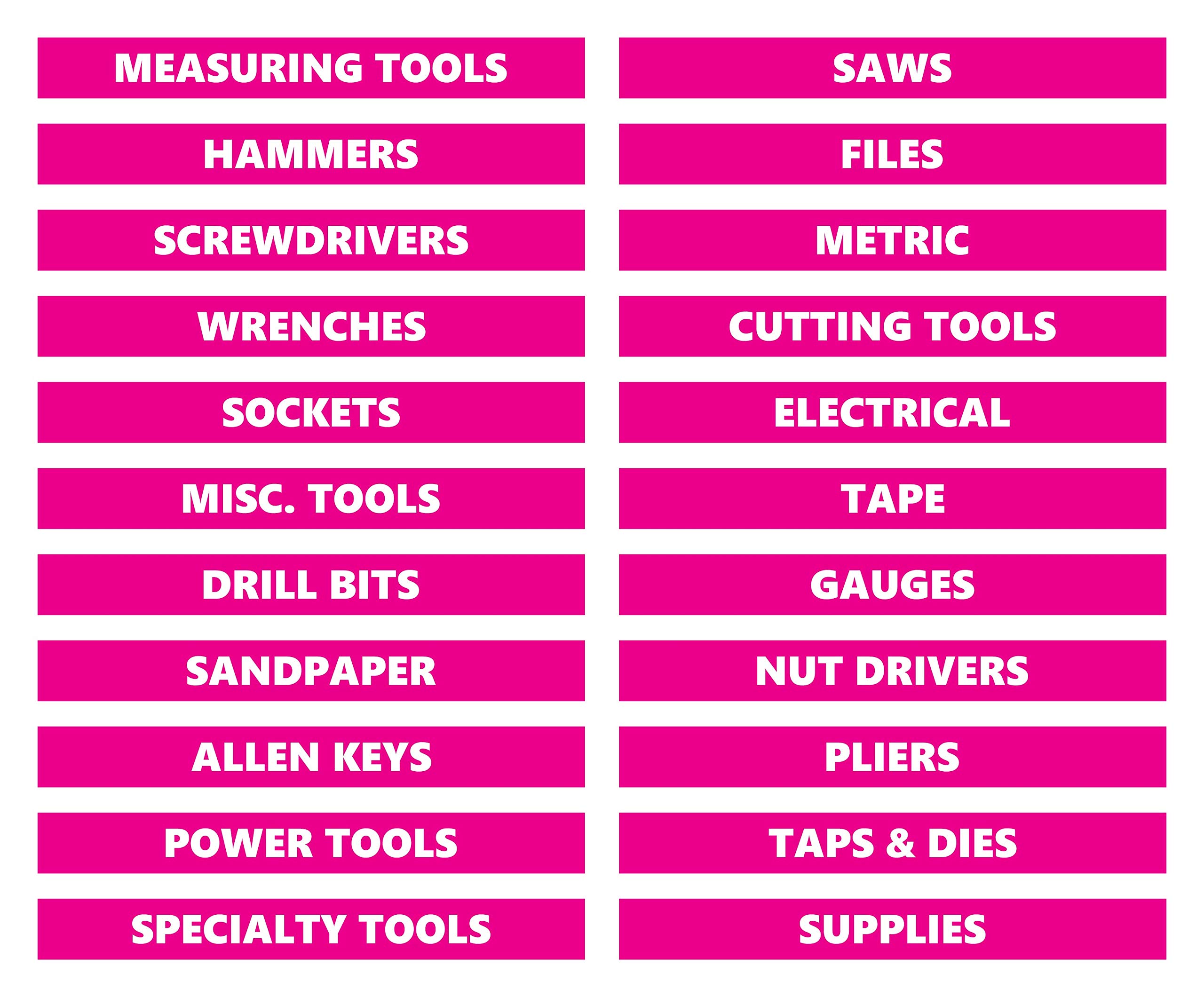 DCM Solutions Pink Toolbox Sticker Labels 0.5x4.5