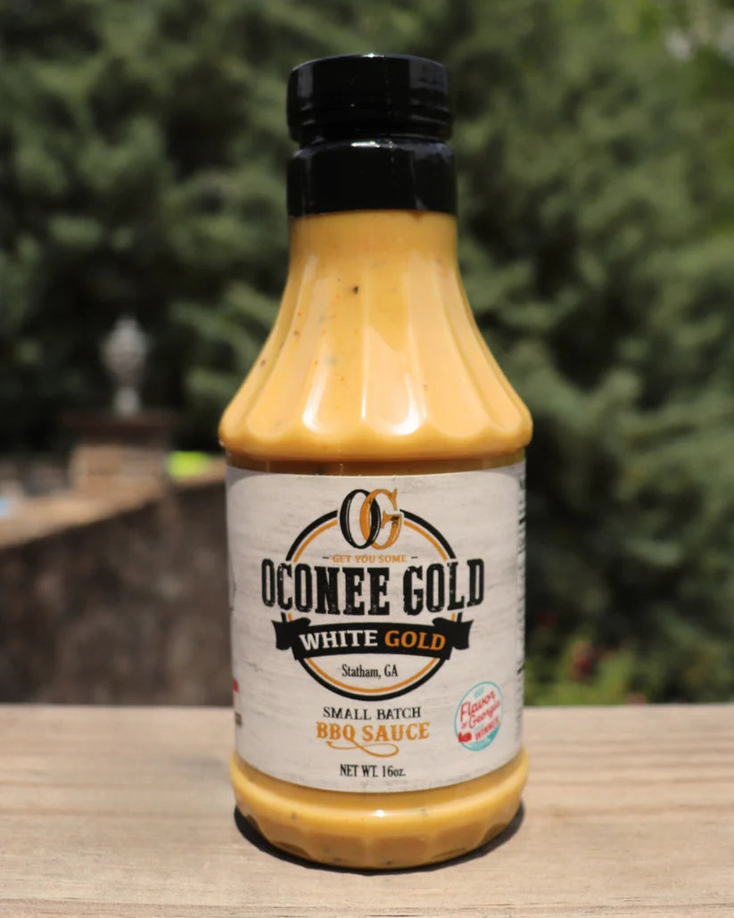 Oconee Gold Premium White Gold BBQ Sauce - Sweet & Tangy Glaze for Grilling, Smoking, and Roasting - Perfect for Ribs, Chicken, and Pulled Pork