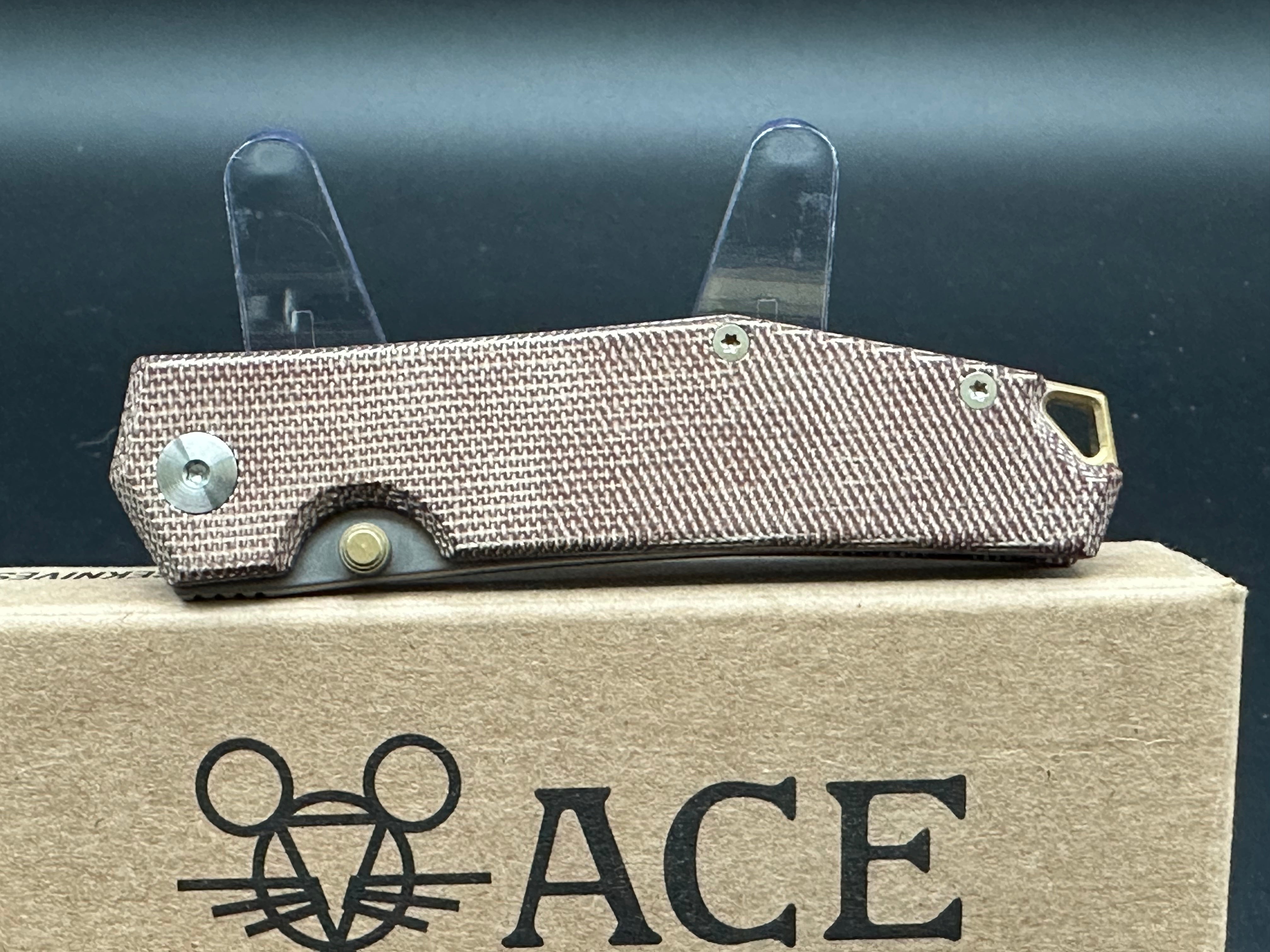 GiantMouse Clyde Folding Knife - Natural Micarta Handle, EDC Pocket Knife for Outdoor, Camping, Hiking & Everyday Carry