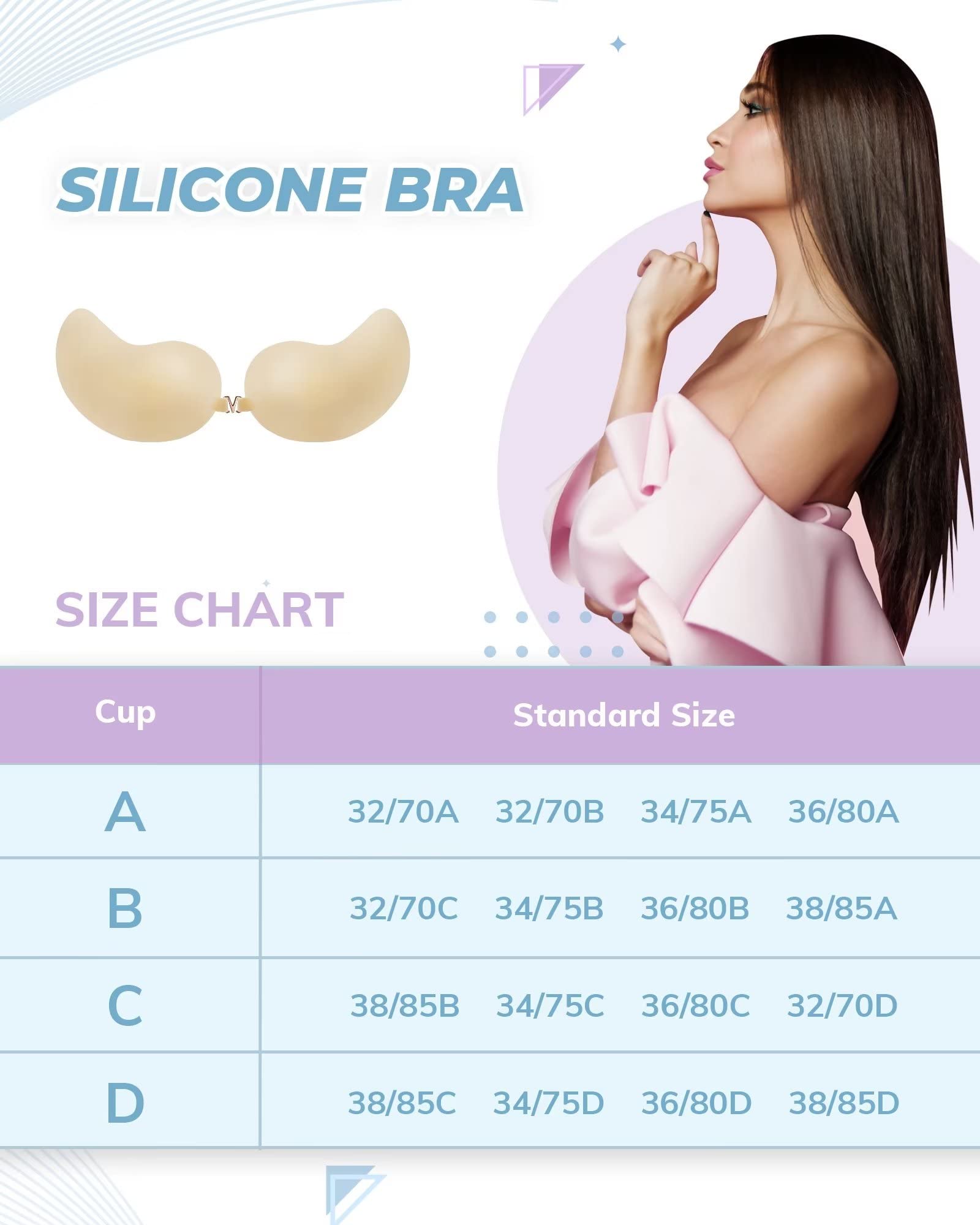 APOWUS Sticky Bra Ultra Thin Adhesive Invisible Strapless Backless Silicone Bra - 2 Pairs for Small Breasts | Perfect for Backless Dresses, Wedding Gowns & Summer Tops