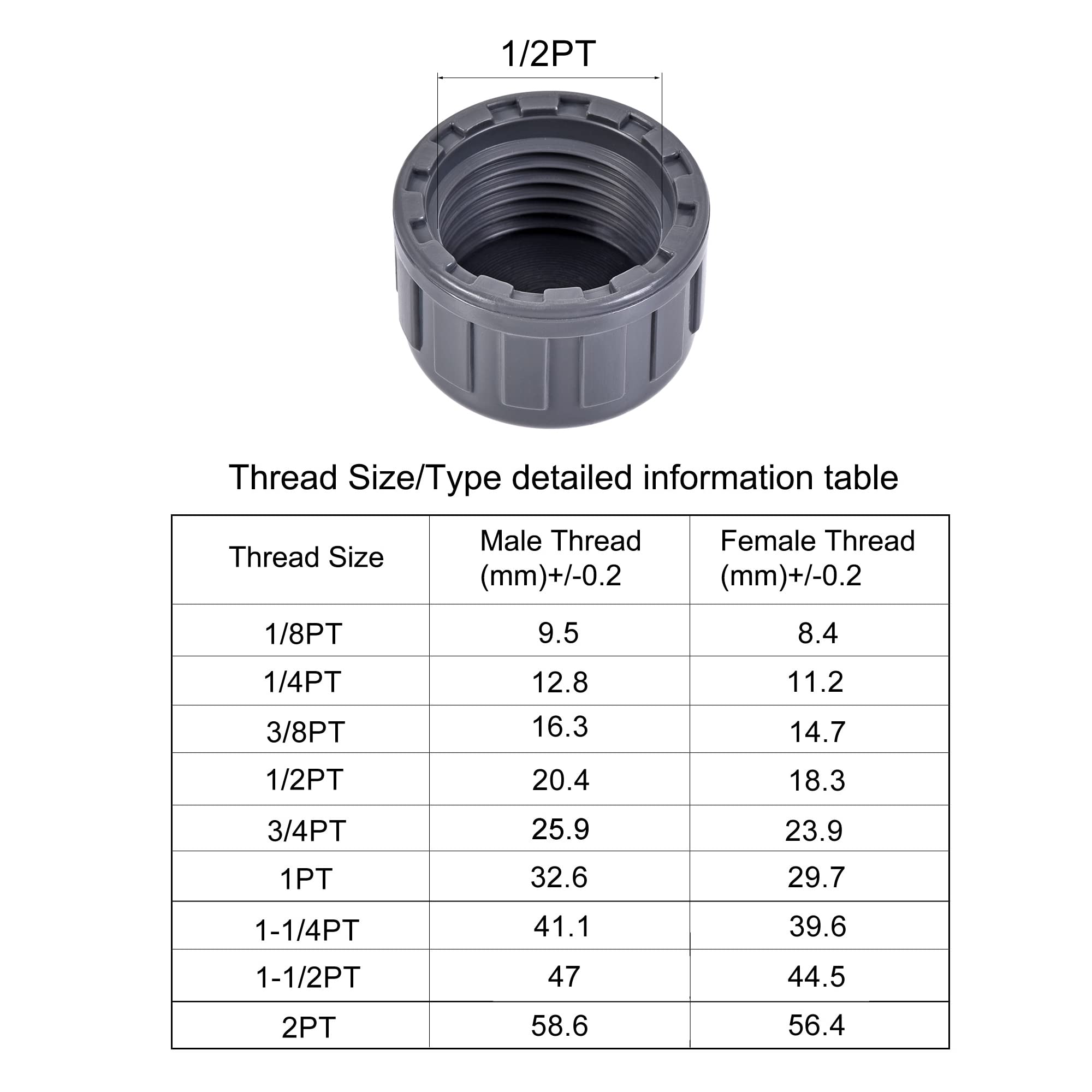 uxcell 1/2PT PVC Pipe Fitting Cap - 20Pcs Gray Female Thread Hose Connector for Garden, Outdoor Water Pipes & Irrigation Systems - Perfect for DIY Plumbing, Sprinkler Systems & Water Line Protection