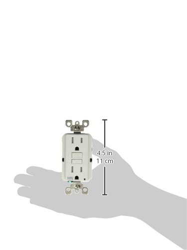 GFI ST WP Receptacle TR White (Pack of 5) - Weatherproof Electrical Outlet for Outdoor & Wet Locations - Perfect for Patios, Garages, and Pool Areas