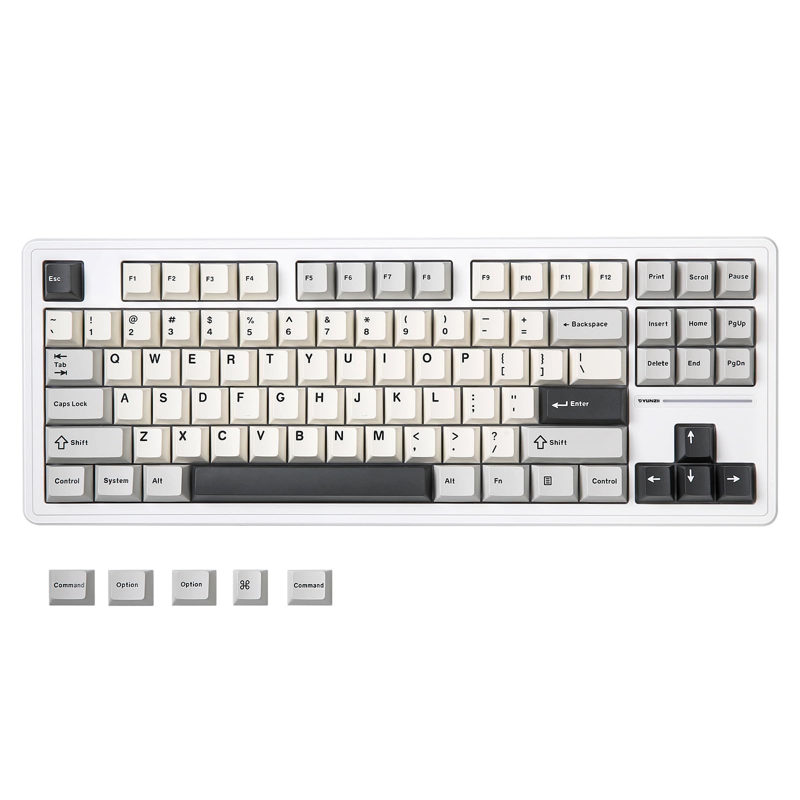 YUNZII YZ87 75% Gasket Mount Wireless Mechanical Keyboard - Bluetooth 5.0/2.4GHz/Type-C Hot Swappable RGB Gaming Keyboard with 4-Layer Padding for Windows & Mac (White, Milk Switch) | Perfect for Office Work, Gaming & Programming