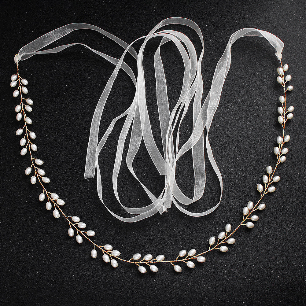 Elegant Imitation Pearl Bridal Sash Waist Chain - Perfect for Wedding Dresses, Bridal Showers & Formal Events