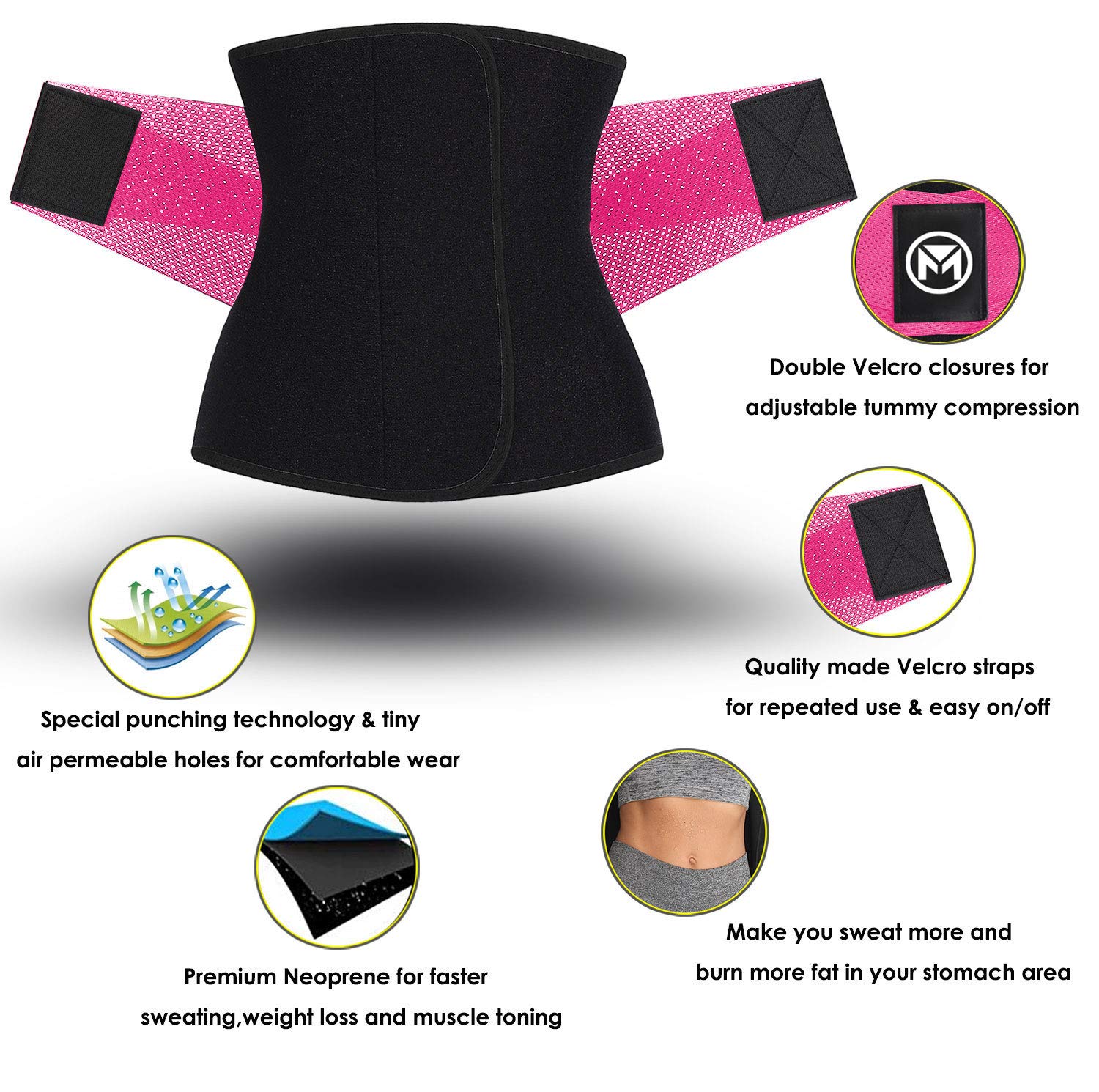 Moolida Waist Trainer Belt for Women & Men - Slimming Waist Trimmer, Workout Belt, Back Support for Fitness & Posture Correction - Perfect for Gym, Running, Weight Loss & Daily Wear