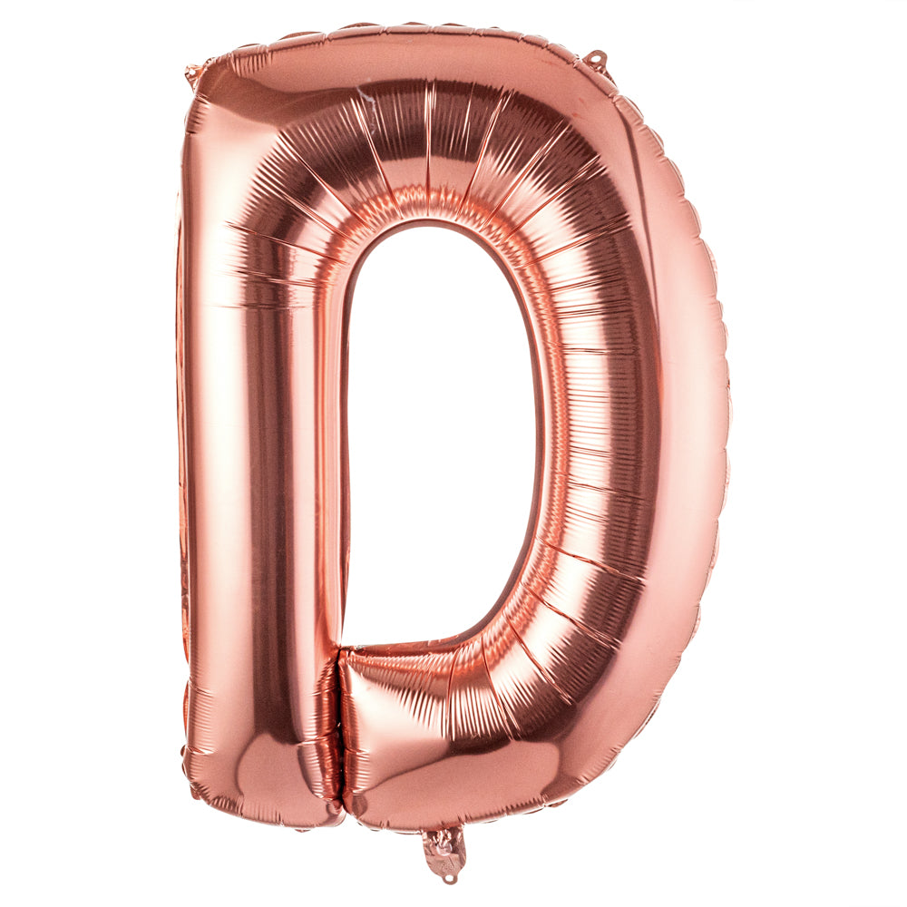 Rose Gold Mylar Letter D Balloon - 40