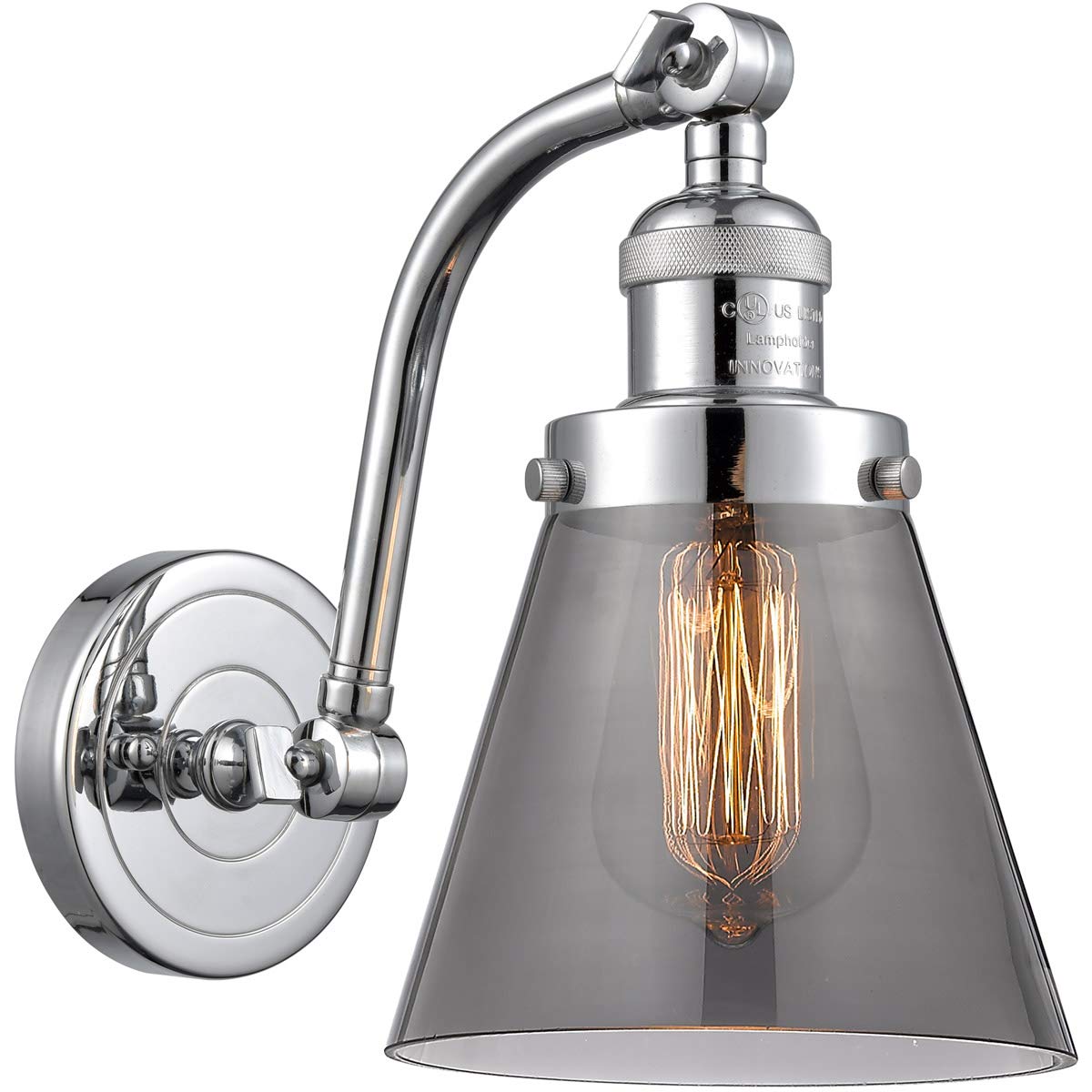 Innovations 515-1W-PC-G63-LED Vintage Style Dimmable LED Wall Sconce Light Fixture - Polished Chrome Finish - Perfect for Bedroom, Hallway & Living Room Lighting Decor