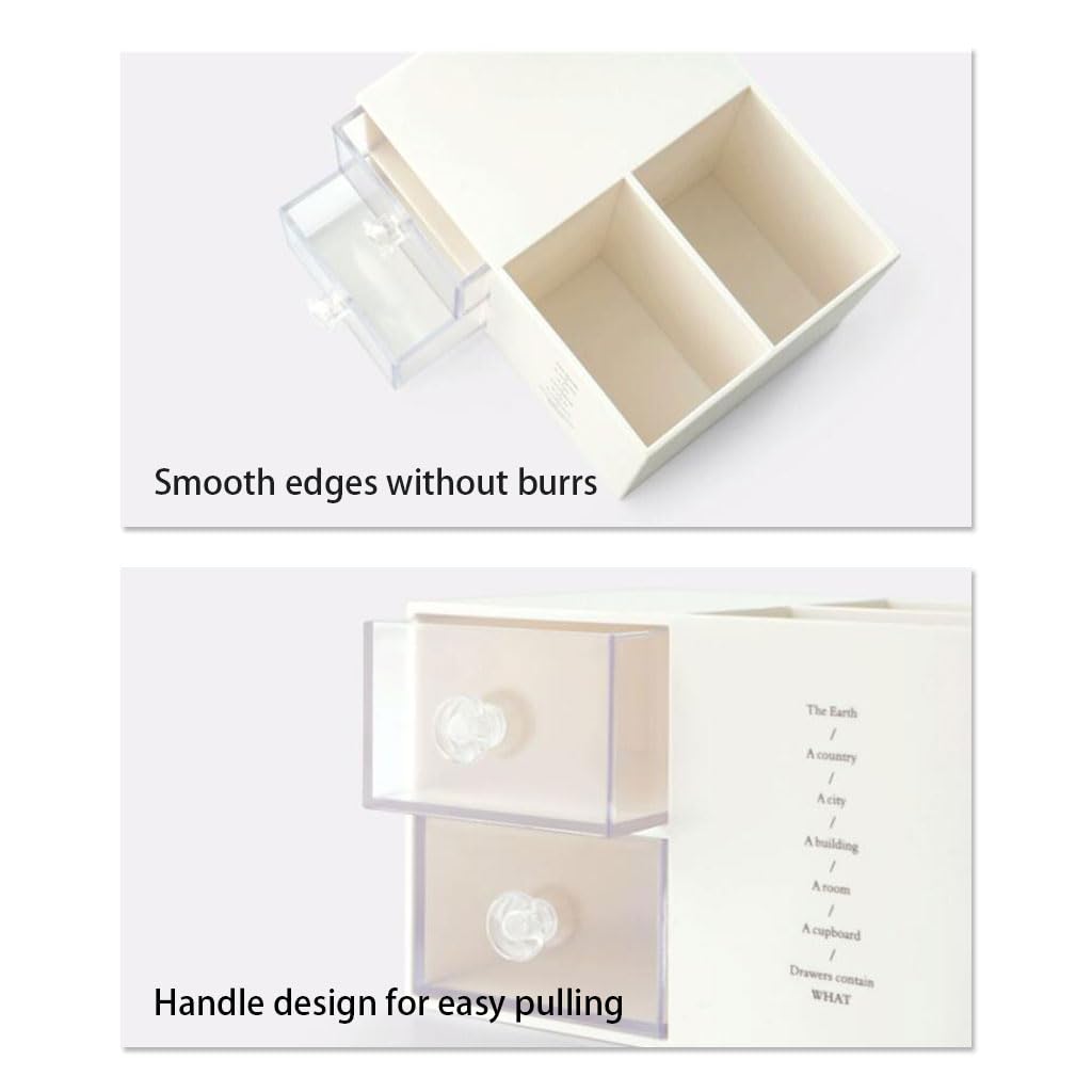 Stylish Large Capacity Plastic Pen Holder with Drawer - Countertop Desktop Organizer for Office & Home Stationery Storage | Perfect for Desks, Workstations, and Study Areas