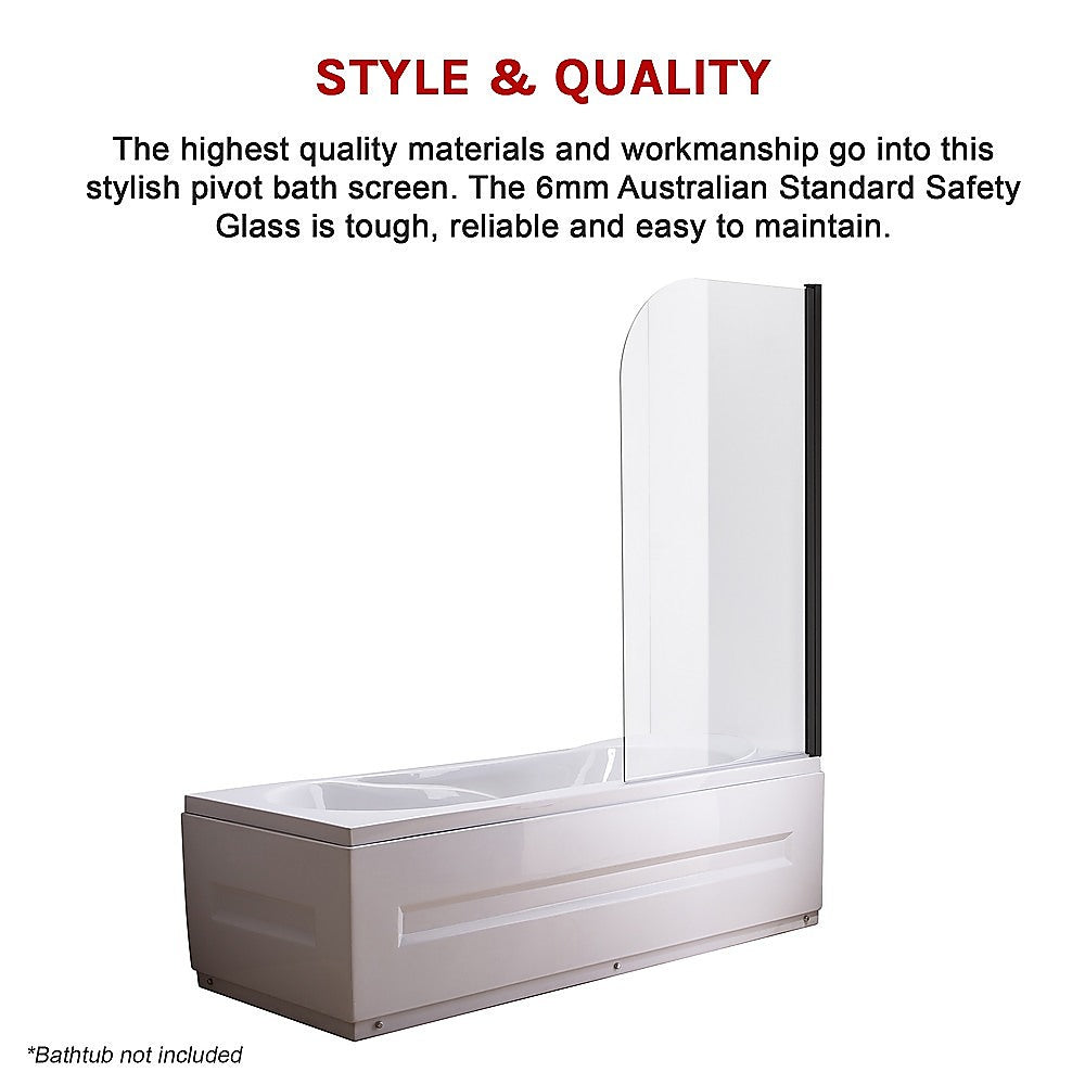 180 Degree Pivot Shower Door with 6mm Tempered Safety Glass - 800x1400mm Bathroom Screen by Della Francesca - Perfect for Modern Walk-in Showers and Bathtub Enclosures
