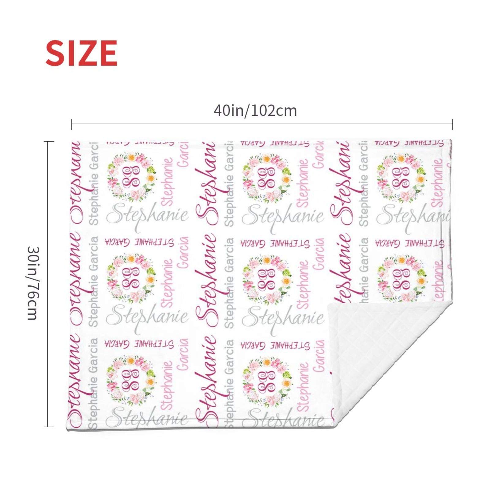 Personalized Baby Blankets for Girls with Name - Custom Pink Floral Baby Blanket with Embroidery - Perfect Newborn Gift for Baby Showers, Christenings & Nursery Decor