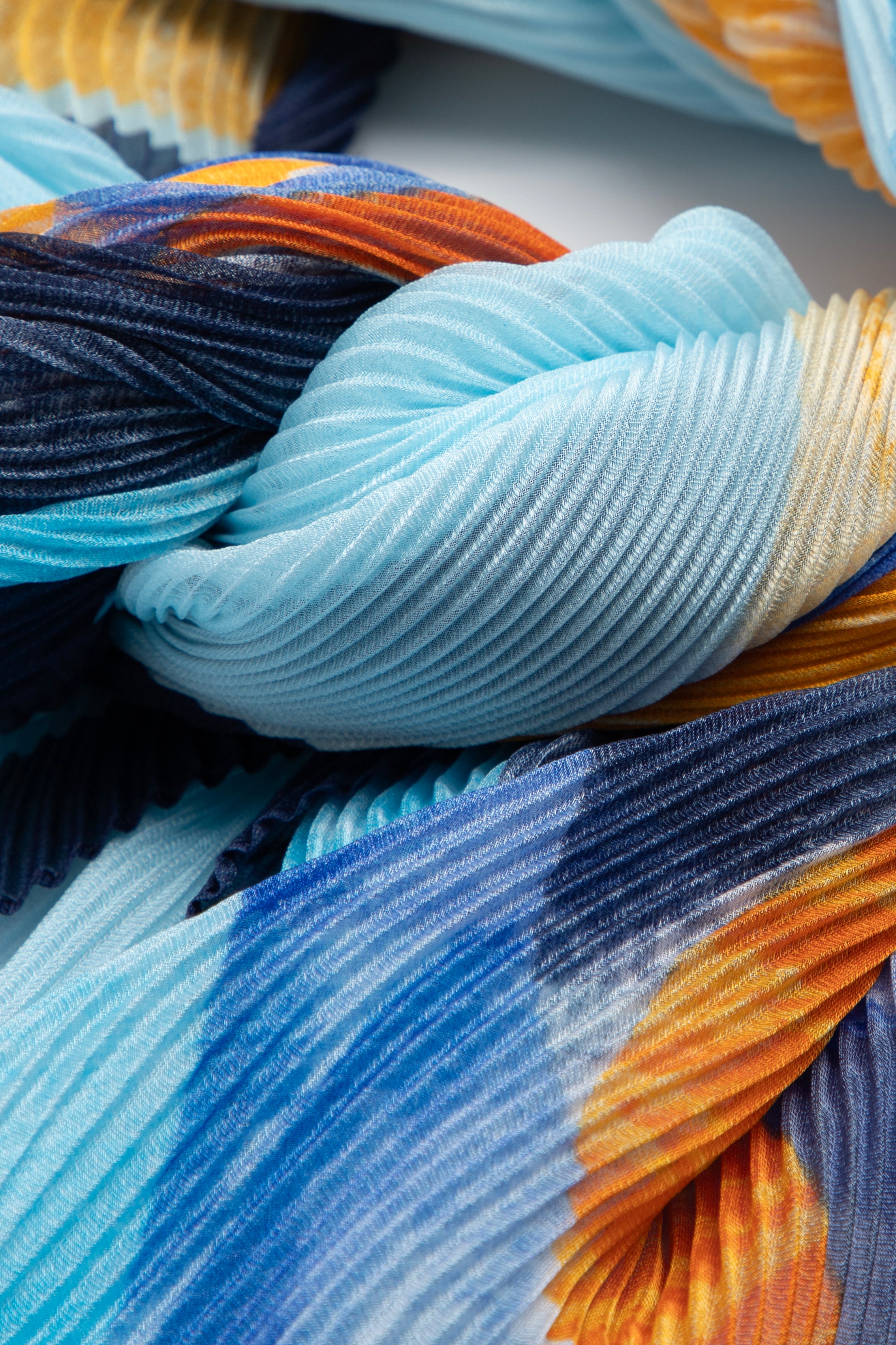Elegant Koi Pond Pleated Scarf - Soft Fashion Accessory for Women - Perfect for Office, Party & Special Occasions