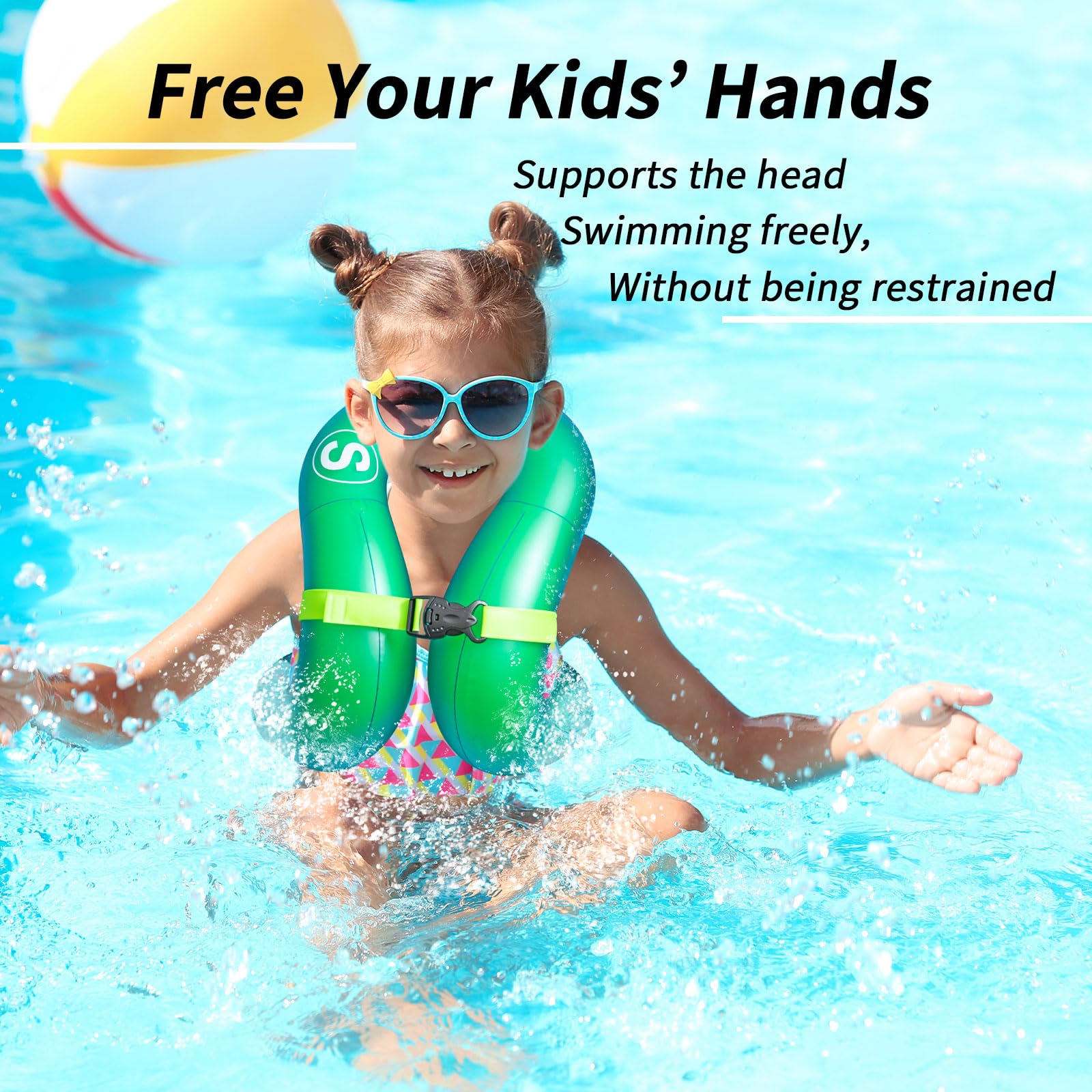 Inflatable Swim Vest for Kids & Adults - Lightweight Buoyancy Aid, Adjustable Pool Floaties for Toddlers, Teens, and Beginners - Perfect for Swimming Lessons, Beach, and Pool Safety