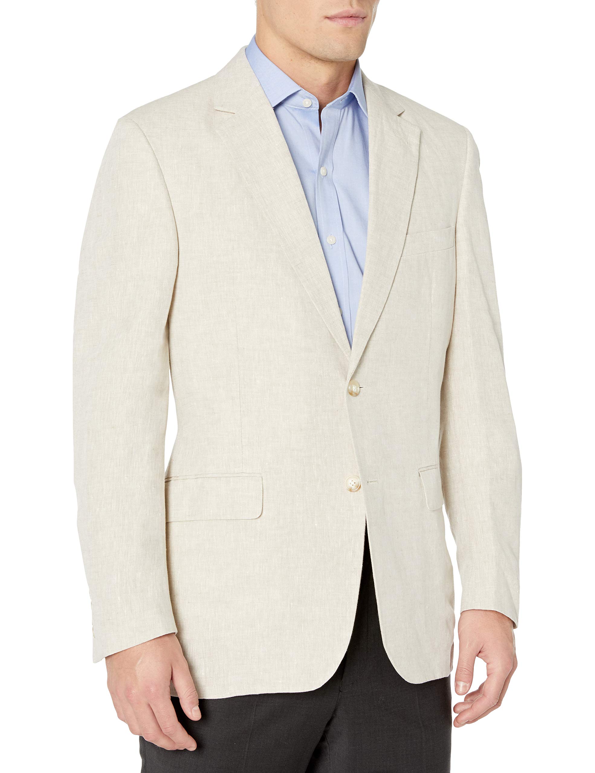 Palm Beach Men's Brock Linen Sport Coat - Lightweight Breathable Blazer for Summer Weddings, Business Casual & Outdoor Events