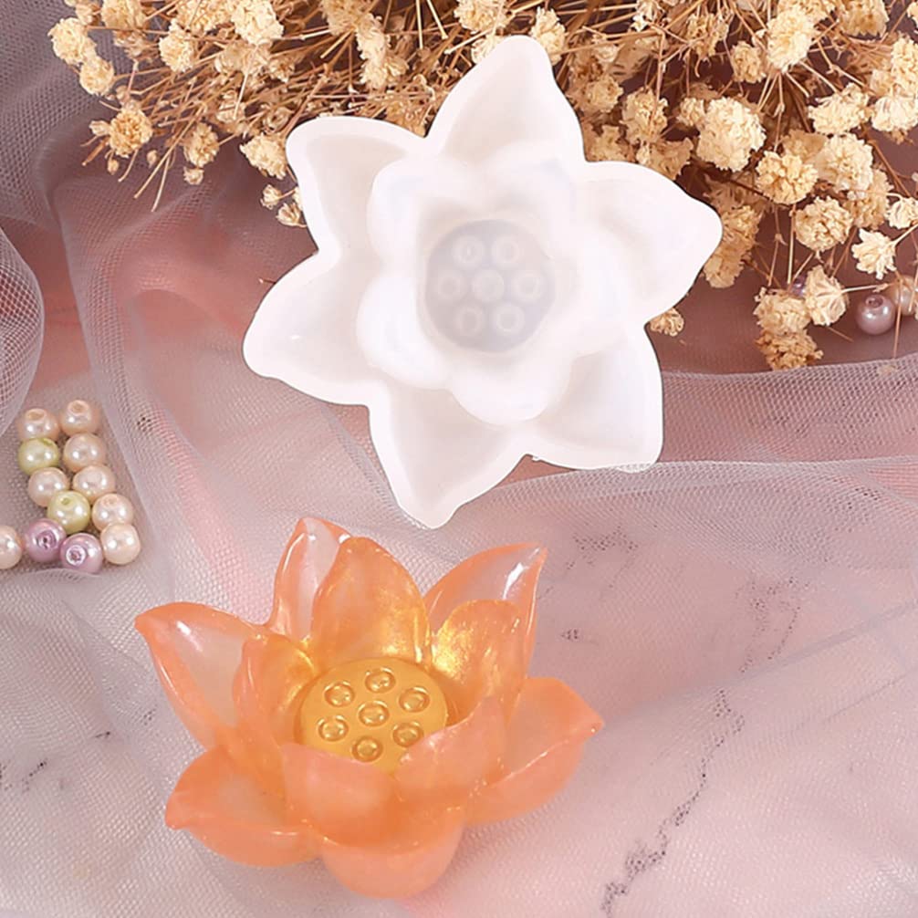 HEALLILY 3-Piece Silicone Mold Set for DIY Lotus Flower & Ornament Making - Handmade Craft Molds for Resin, Soap, Candle, and Chocolate - Perfect for Home Decor, Wedding Favors, and Gift Making