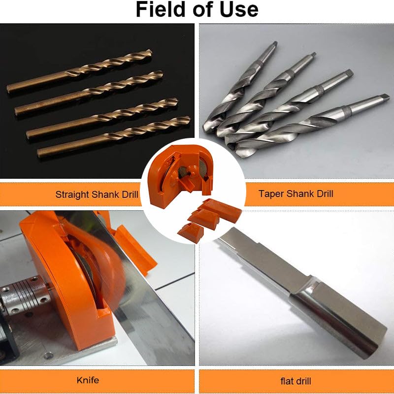 Diamond Drill Bit Sharpener - Portable Multipurpose Drill Grinder Tool for Sharpening & Polishing Wheels (Orange) | Perfect for DIY Projects, Woodworking & Metalworking