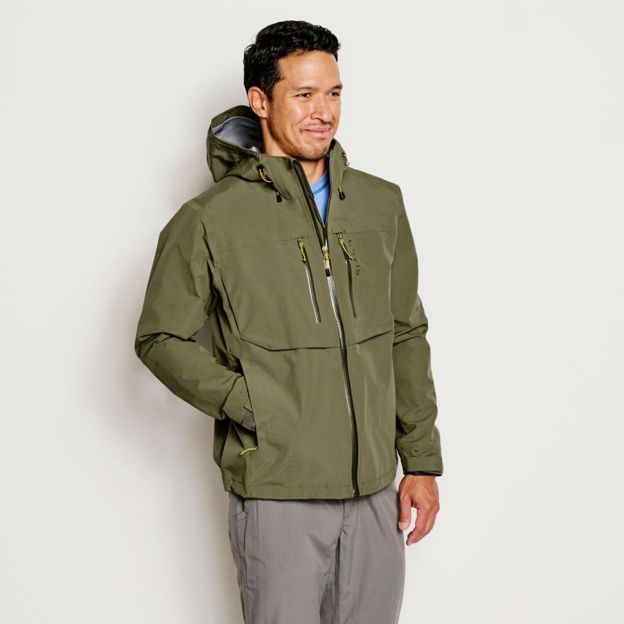 Orvis Men’s Clearwater Wading Jacket - Hooded 20K Waterproof Fishing Jacket with Integrated Cuff System for Outdoor Adventures & Fly Fishing