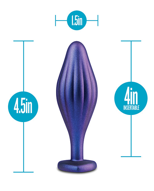 Anal Adventures Matrix Wavy Bling Silicone Butt Plug - Sapphire Blue - Adult Novelty Toy for Sensual Play & Couples Fun