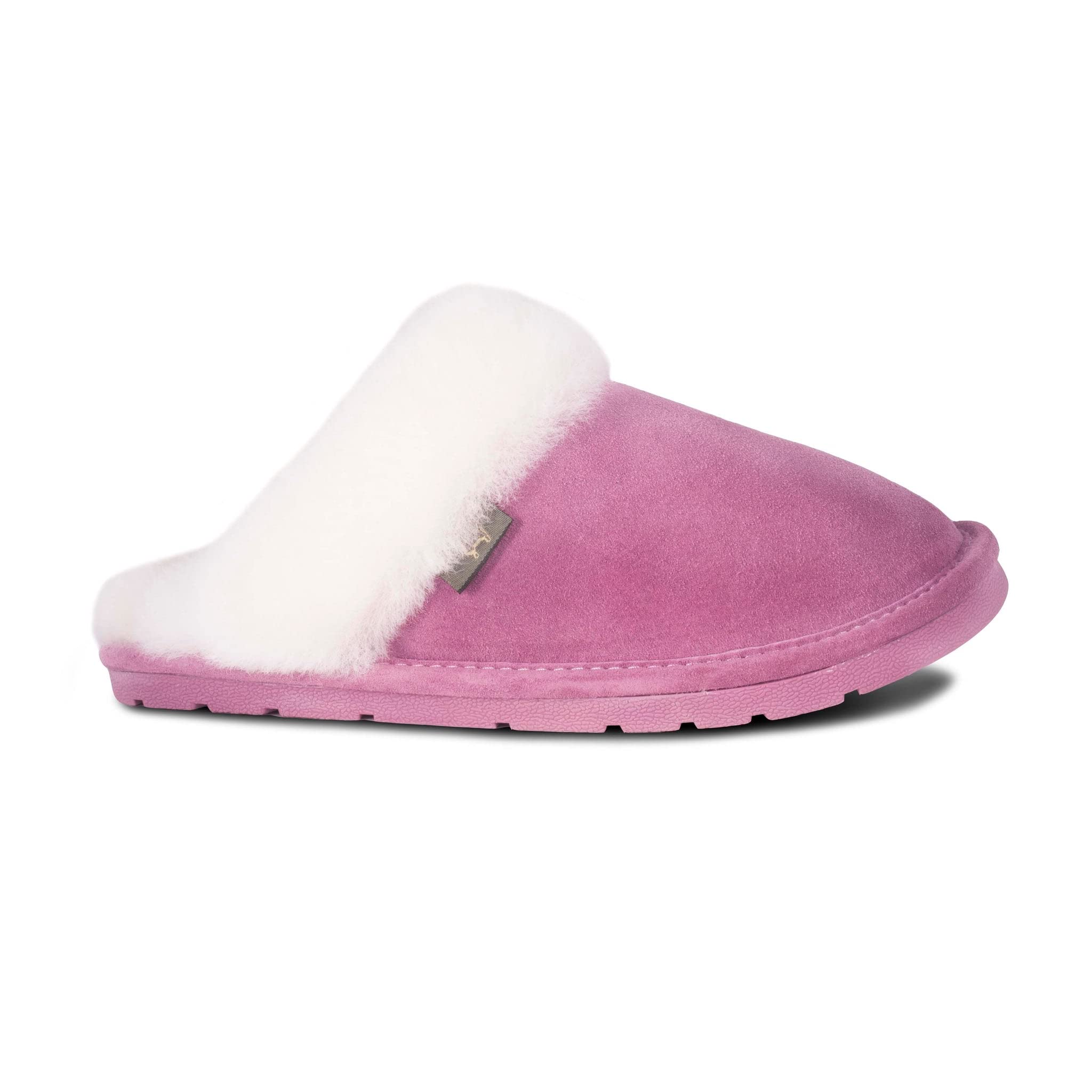 Women's Genuine Sheepskin Indoor Outdoor Scuff Slippers - Soft & Comfortable House Shoes for Relaxing at Home, Lounging or Quick Errands