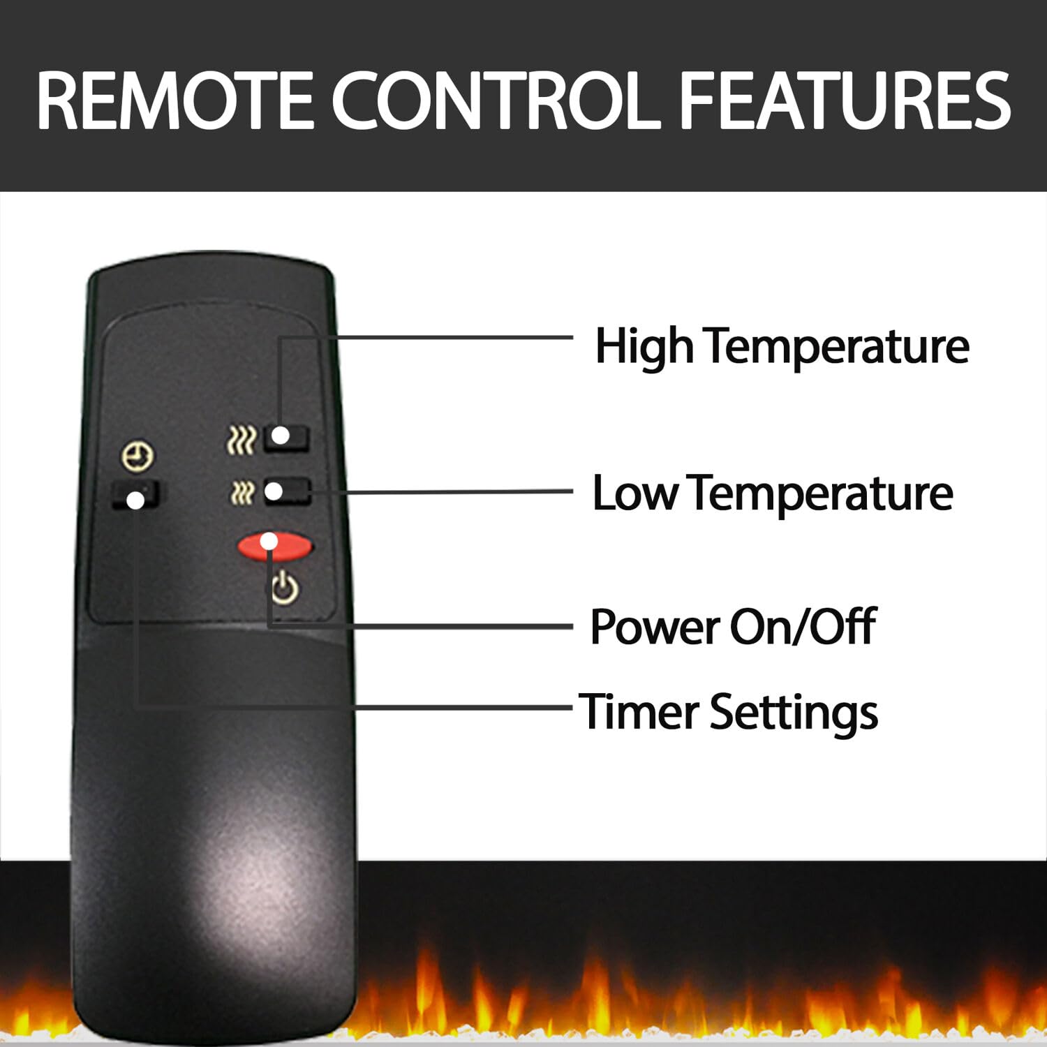 23-Inch Freestanding Electric Fireplace Heater - 5116 BTU with Remote Control & Timer - Perfect for Living Room, Bedroom & Office Warmth
