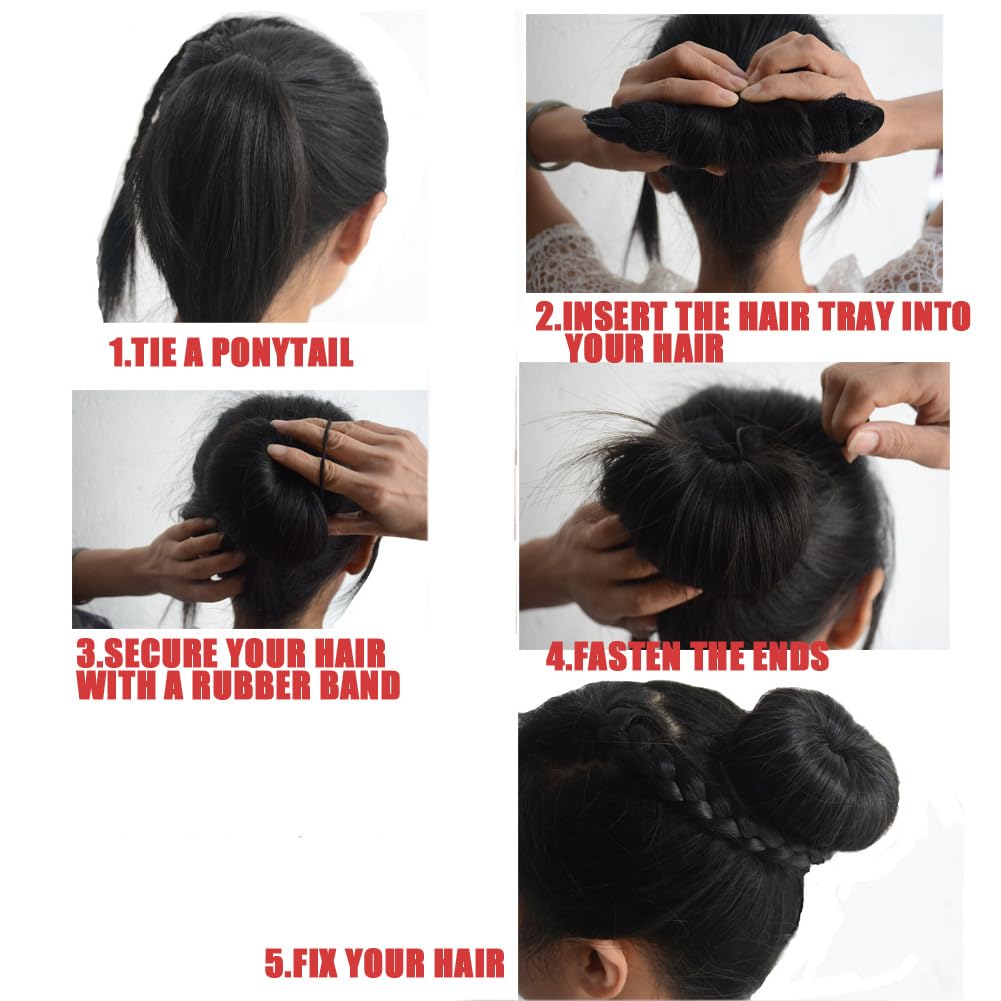 3 PCS Magic Hair Styler Donut Bun Maker - Twist Ring Shaper & Braiding Tool Set for Perfect Buns, Curls & Updos (1 Large + 2 Small) - Ideal for Parties, Weddings & Everyday Hairstyling