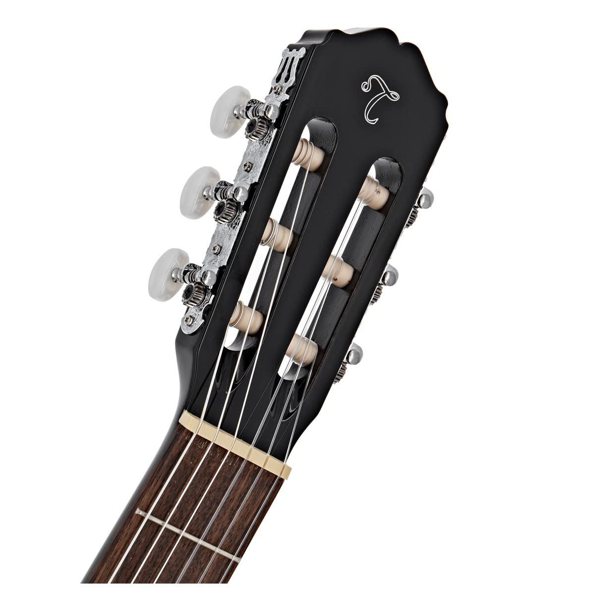 Takamine GC2 Classical Guitar Bundle - Black with Foot Stool, Digital Tuner, Extra Strings & Polishing Cloth | Perfect for Beginners, Professionals & Home Performances