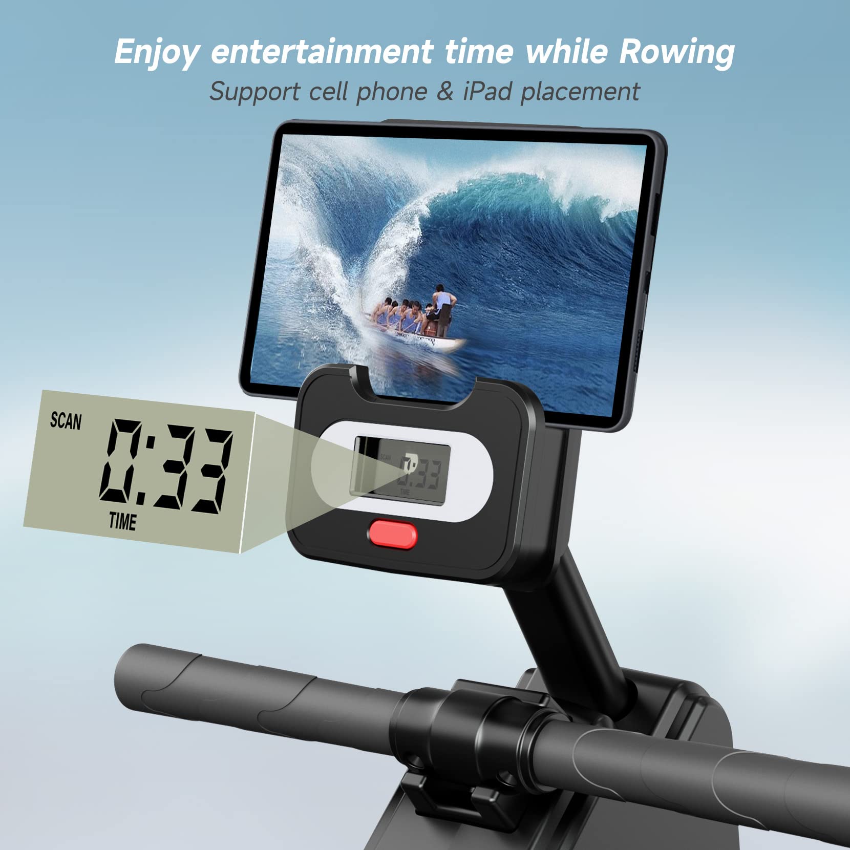Dripex Magnetic Rowing Machine for Home Use - 16 Adjustable Resistance Levels, LCD Monitor, Aluminum Slide Rail - Perfect for Home Gym & Cardio Workout - Ideal for Small Spaces, Full-Body Exercise & Fitness Training