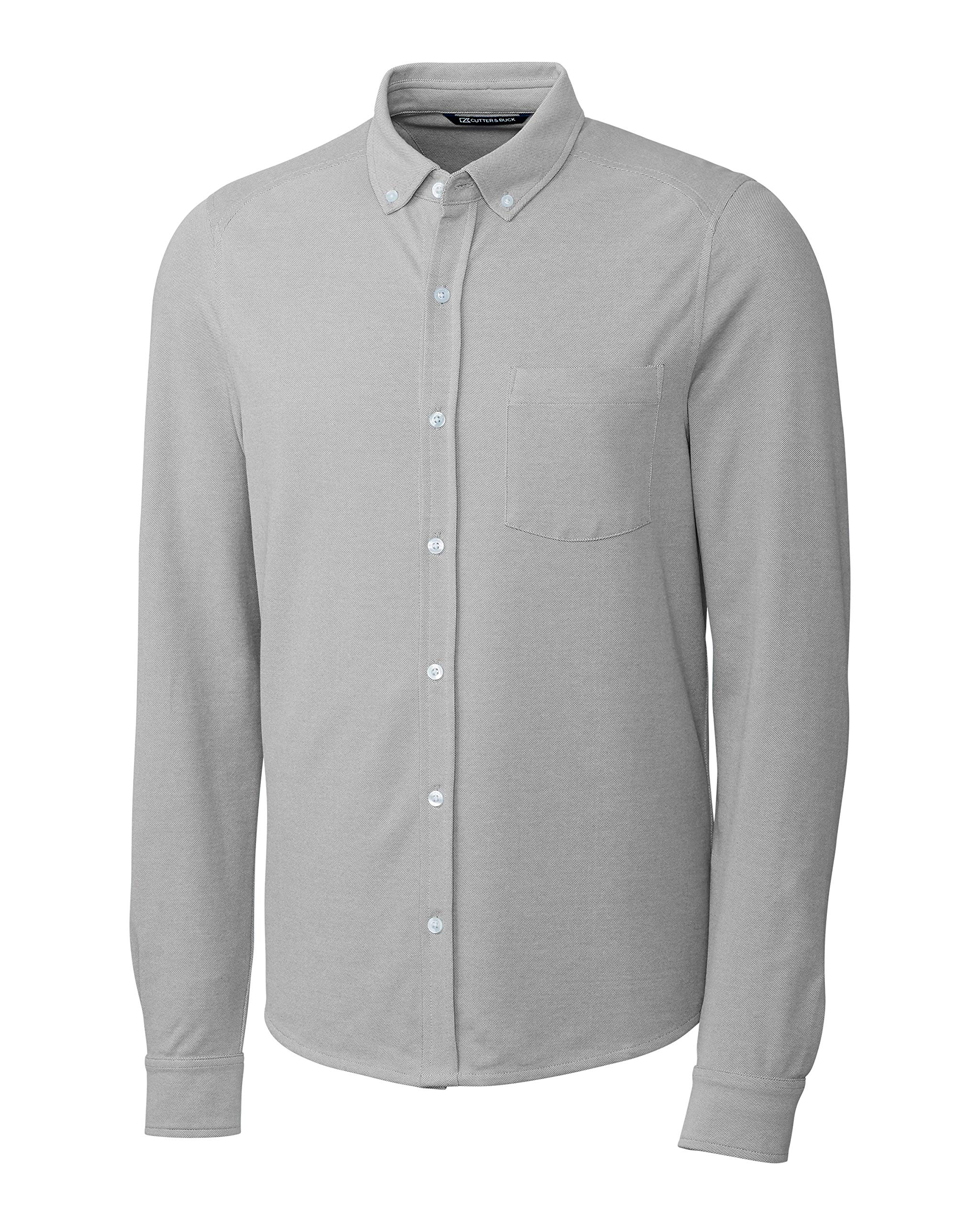 Cutter & Buck Men's Big & Tall Long Sleeve Button-Down Oxford Shirt - Comfortable Business Casual & Office Wear for Tall Men