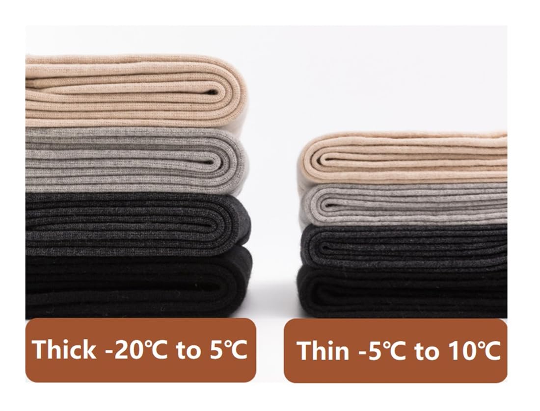 Premium 97% Cashmere Thermal Underwear for Men & Women - Heavyweight Winter Leggings, Base Layer & Long Johns - Soft Wool Tights for Extreme Cold - Beige Thin Women's 3XL - Ideal for Skiing, Snowboarding & Outdoor Winter Activities