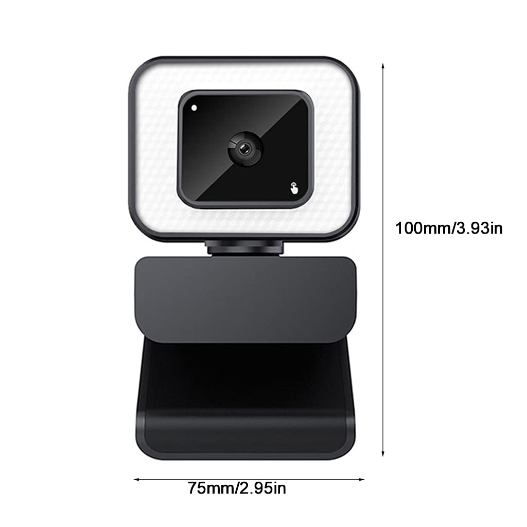 2K HD Beauty Webcam with USB Auto Focus & 3-Level Fill Light for Computer - Perfect for Video Conferencing, Live Streaming, Online Teaching & Gaming on Laptop/PC (USB Camera with Light)
