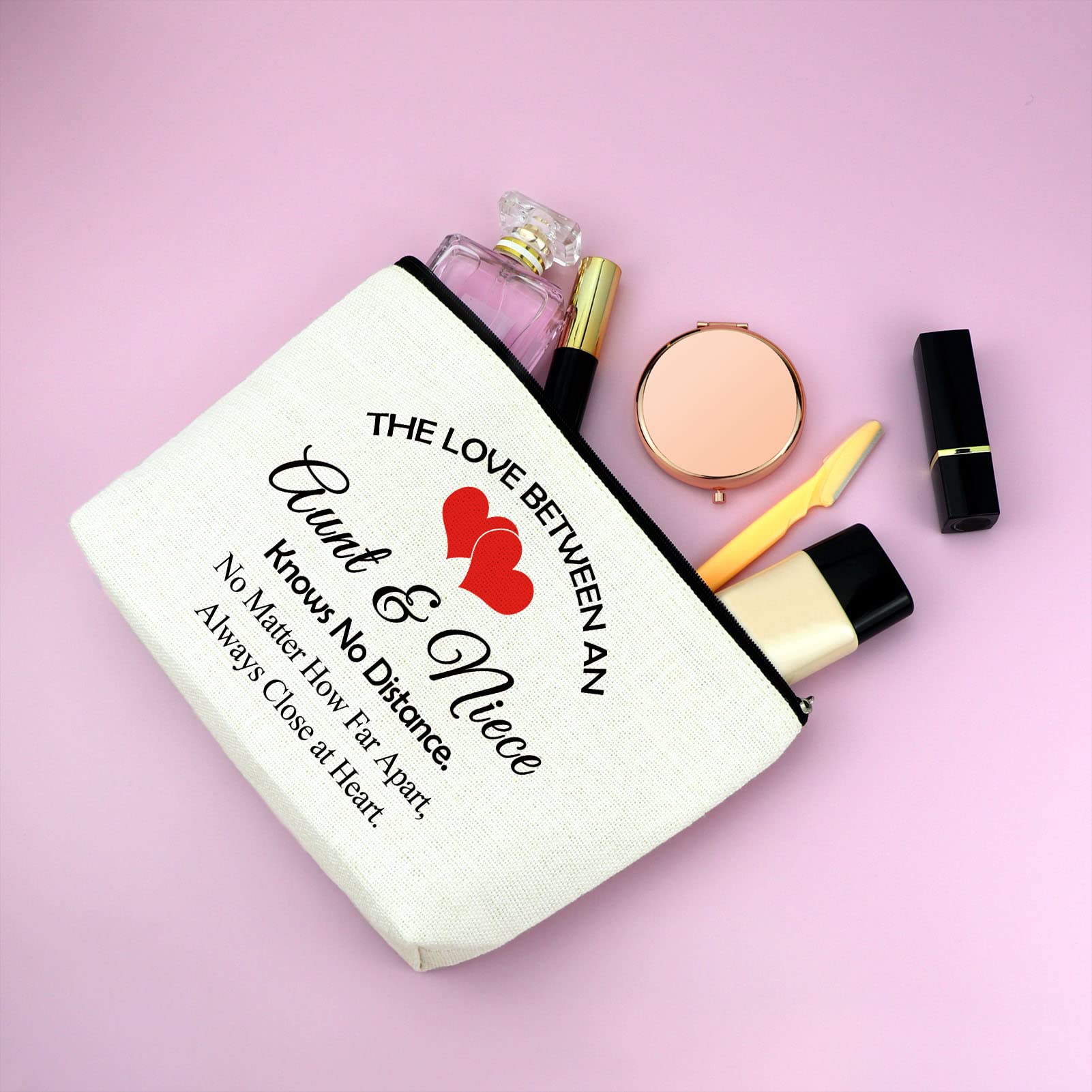 Stylish Makeup Bag - Perfect Gift for Niece from Aunt | Birthday, Christmas, Graduation & Mother's Day Present | Cosmetic Organizer for Women & Teens | Ideal for Travel, School & Daily Use