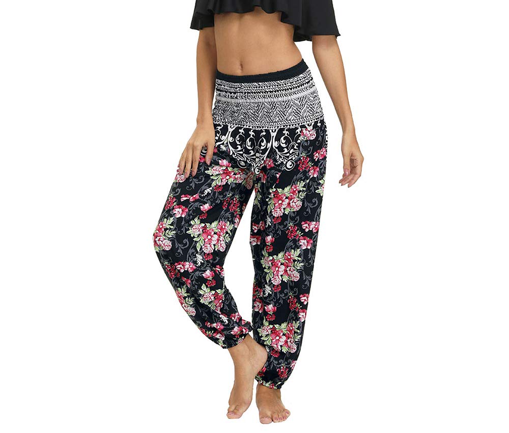 Women's Harem Pants - Flowy Boho Yoga Lounge Pants with Wide Leg for Comfort & Style | Perfect for Yoga, Meditation, and Casual Wear