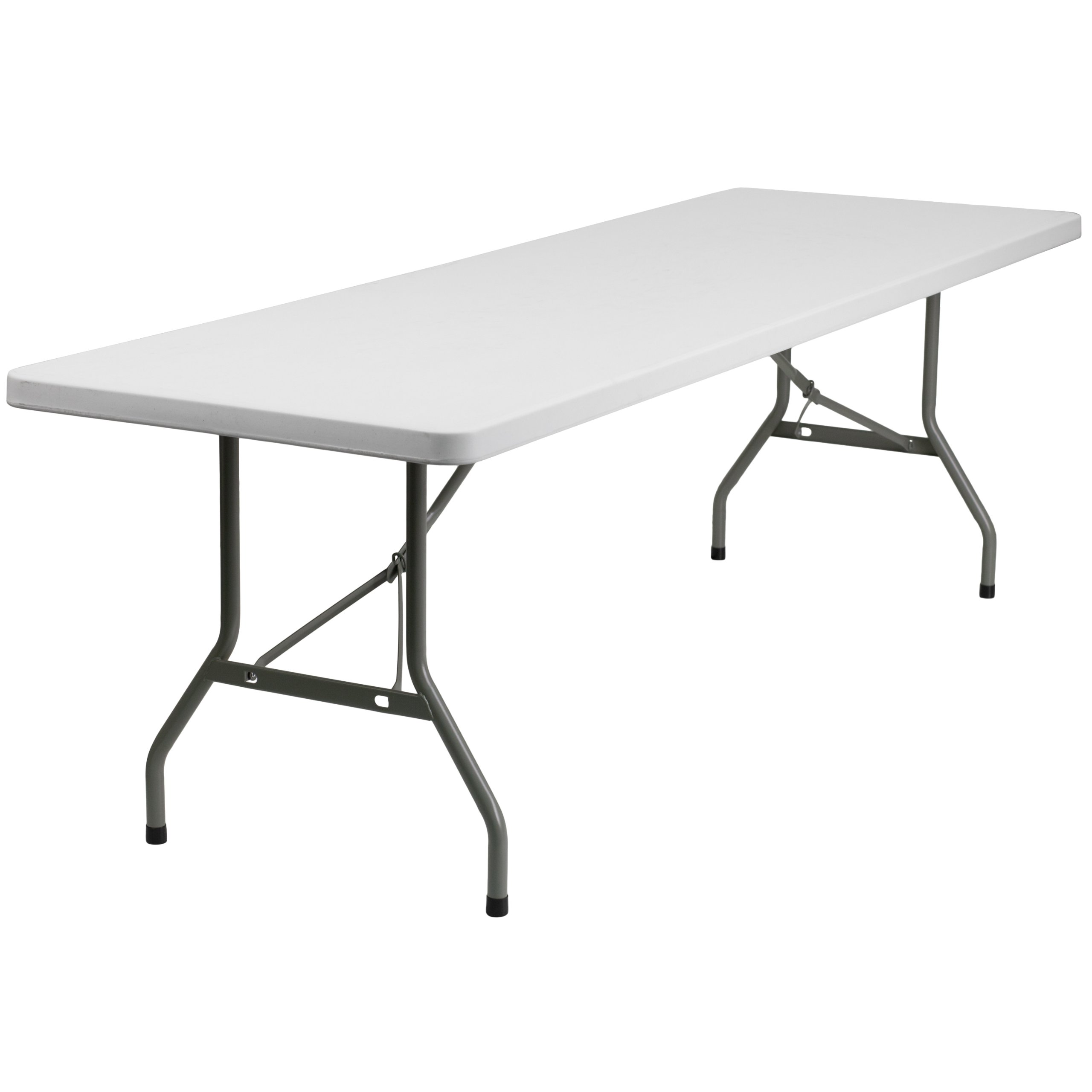 Flash Furniture Elon 8-Foot Rectangular Plastic Folding Table - Heavy Duty Portable Banquet Table for Parties, Picnics, Camping & Events - Indoor/Outdoor Use in White