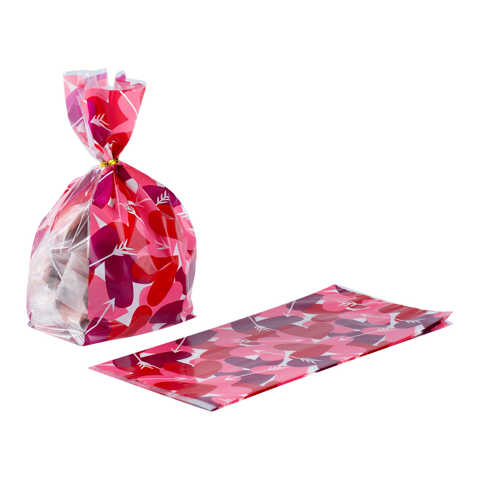 Bulk Plastic Candy Bags - Large Heart-Shaped, Gusseted 5x3x11 Inches (4000 Count) for Candy Packaging, Party Favors & Wedding Treats