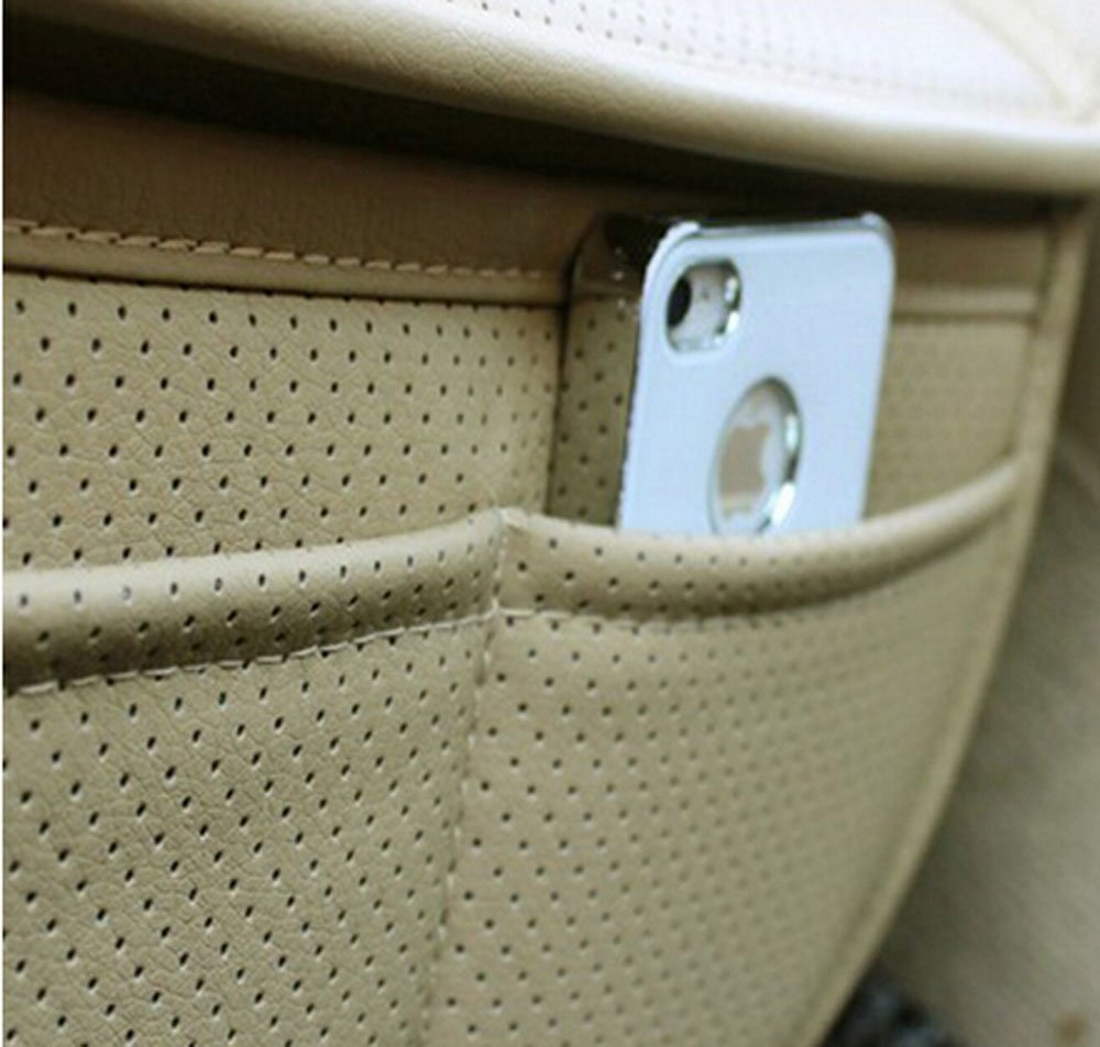 PU Leather Car Seat Cover - Durable Beige Interior Protection for Auto, Office Chair, and Home Furniture (1PCS)