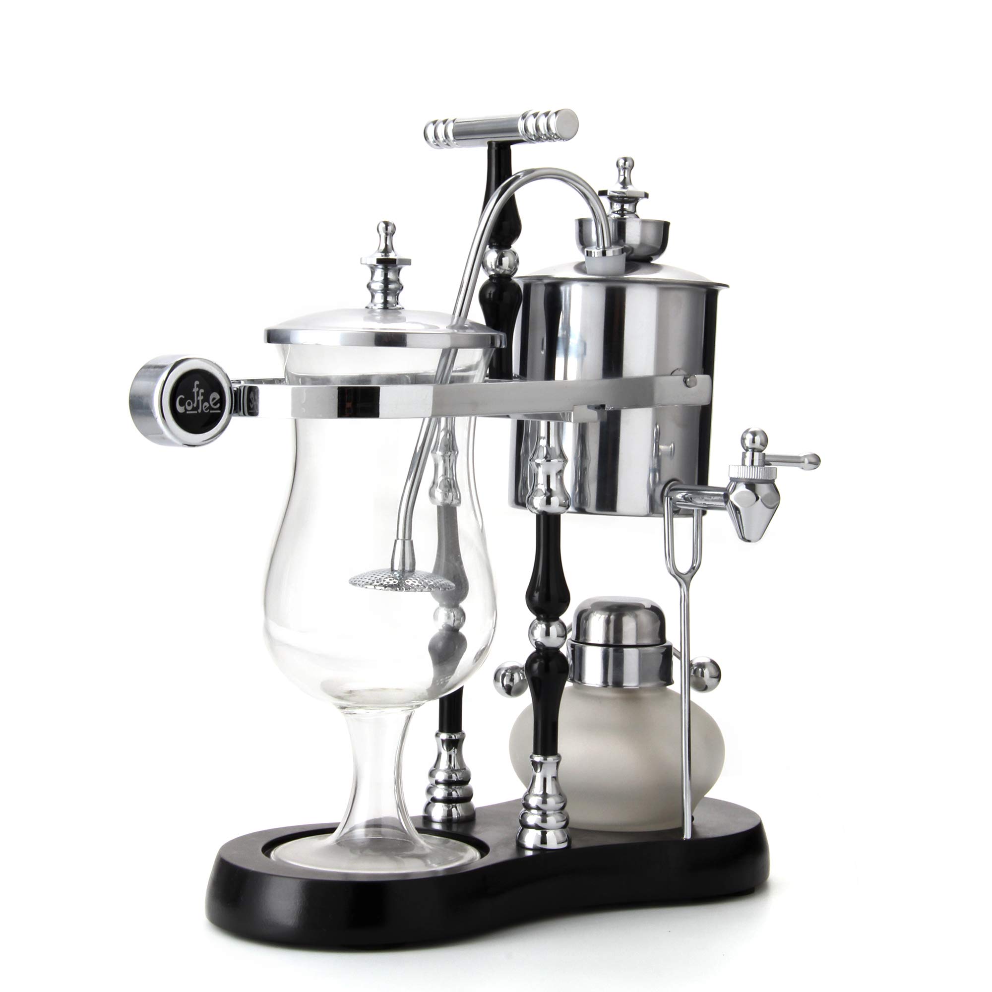 Premium Belgian Balance Siphon Coffee Maker - Elegant Double Ridged Fulcrum with T-Handle - Perfect for Home Brewing, Specialty Coffee Shops & Gift Giving