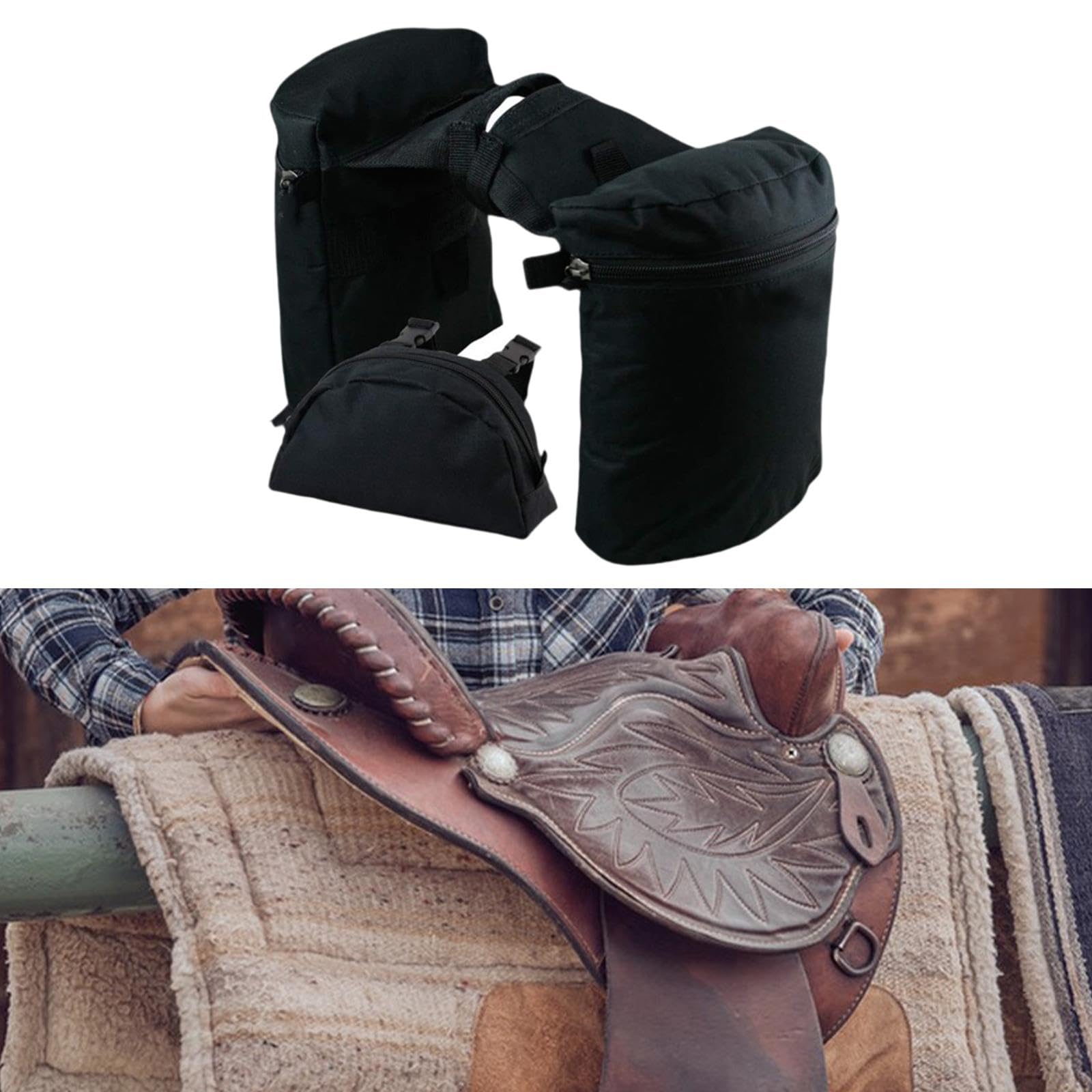 **Pegciuho Saddle Horn Bags Set - Lightweight & Durable Pommel Bags for Long Distance Horse Riding - Practical Outdoor Equestrian Accessories for Trail Riding, Camping & Western Riding**