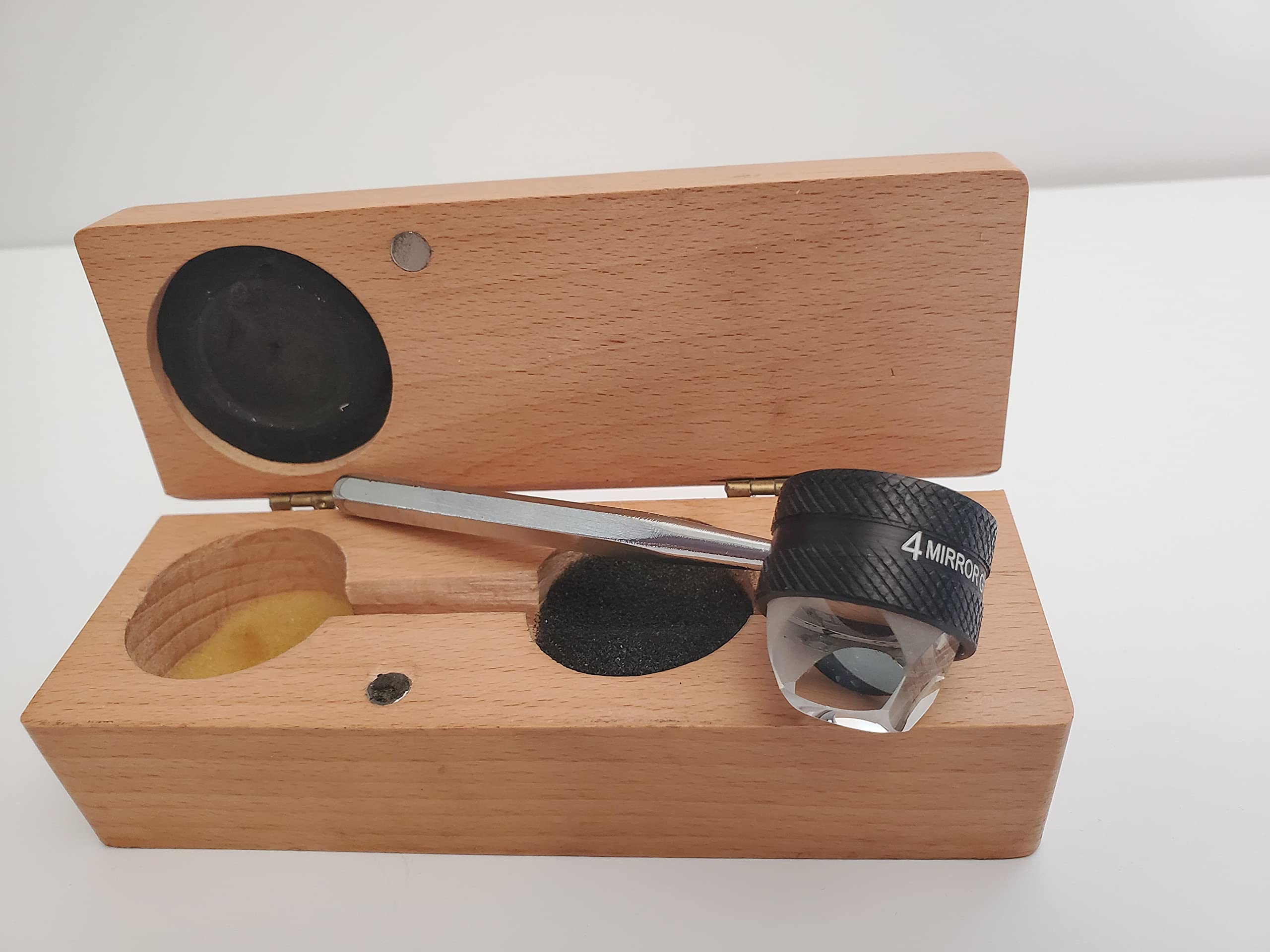 Premium 4 Mirror Gonioscope for Ophthalmology - High-Quality Ophthalmic Lens with Protective Wooden Box - Ideal for Eye Exams, Glaucoma Diagnosis & Clinical Use