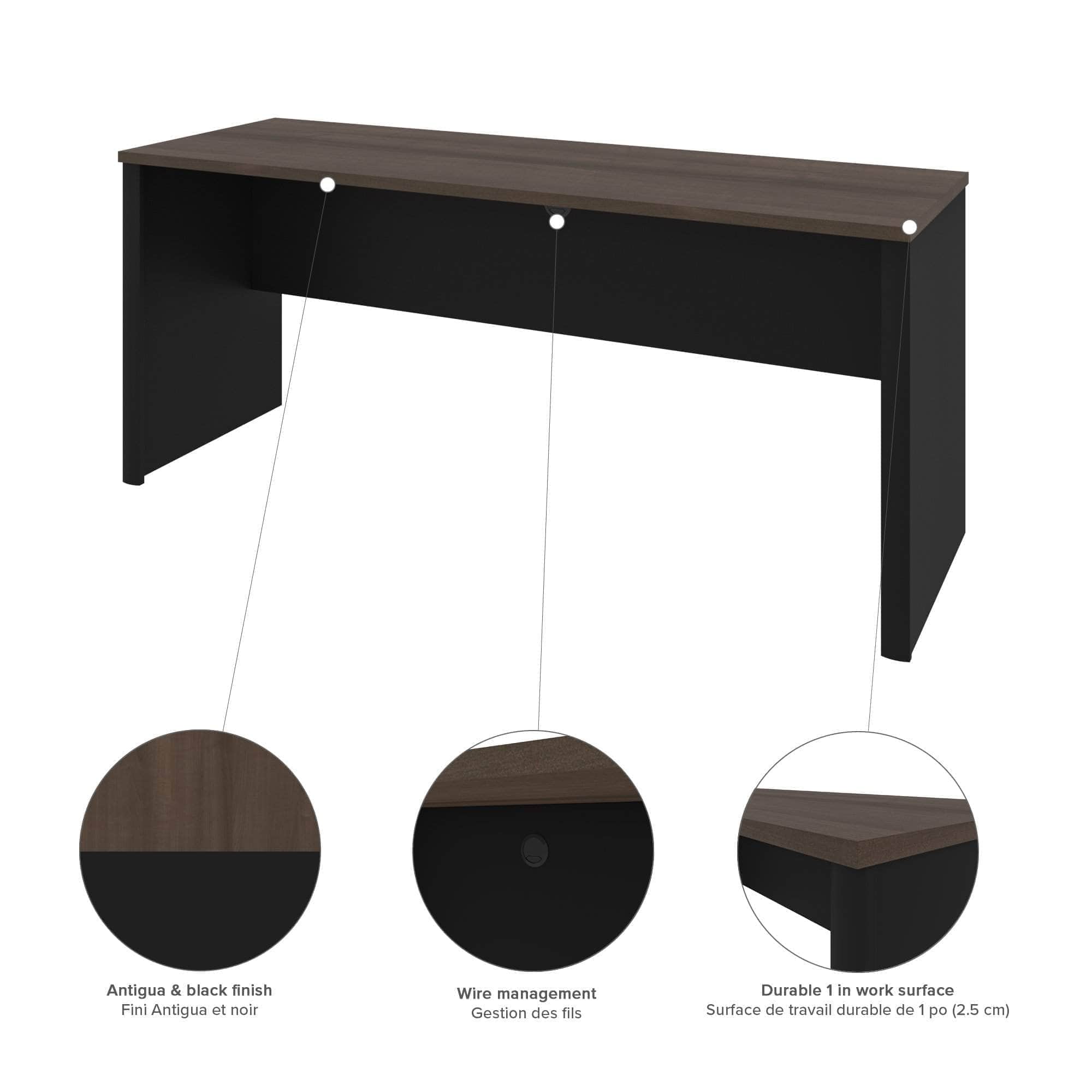 Premium U-Shaped Executive Desk with Lateral File Cabinet - 2 Color Options for Home & Office Workspace