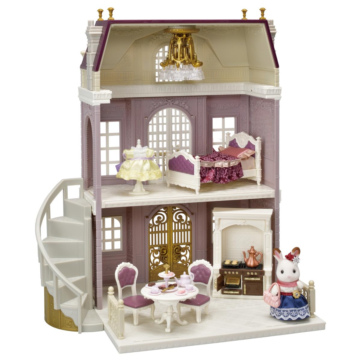 Calico Critters Elegant Town Manor Dollhouse Gift Set - Medium Size for Kids, Collectors & Family Playtime | Perfect for Pretend Play, Birthday Gifts & Room Decor