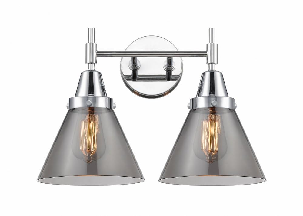 Innovations 447-2W-PC-G43 Chrome Finish Two Light Bathroom Vanity Set - Perfect for Modern Bathroom Renovation and Home Decor
