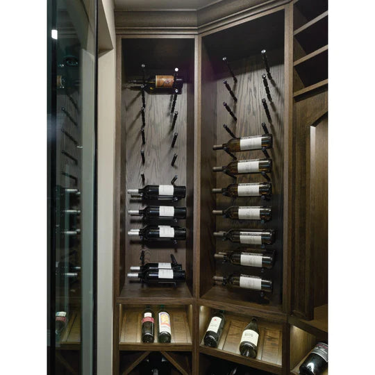 Blue Grouse VINdustry Label View Two Bottle Deep Wine Pegs (Pair) - Premium Wine Rack for Kitchen, Bar, or Cellar Storage - Perfect for Organizing Wine Bottles in Style