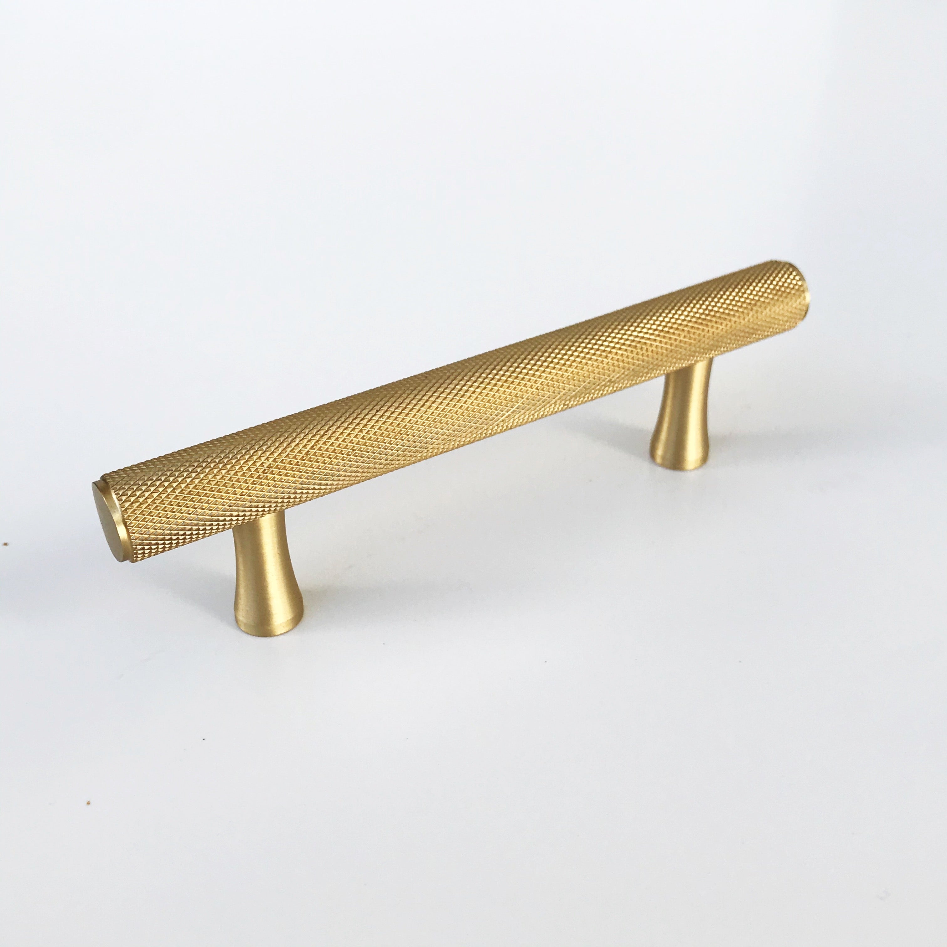 Solid Brass Knurled Drawer Pulls and Cabinet Knobs - Satin Brass Finish for Dressers, Cabinets & Furniture Hardware - Durable Home Decor Upgrade