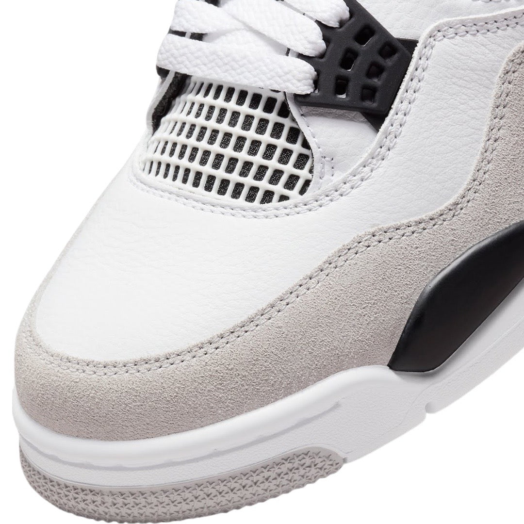 Air Jordan 4 Retro Military Black White Black Neutral Grey Men's Basketball Shoes - Perfect for Streetwear, Sneaker Collection & Casual Fashion