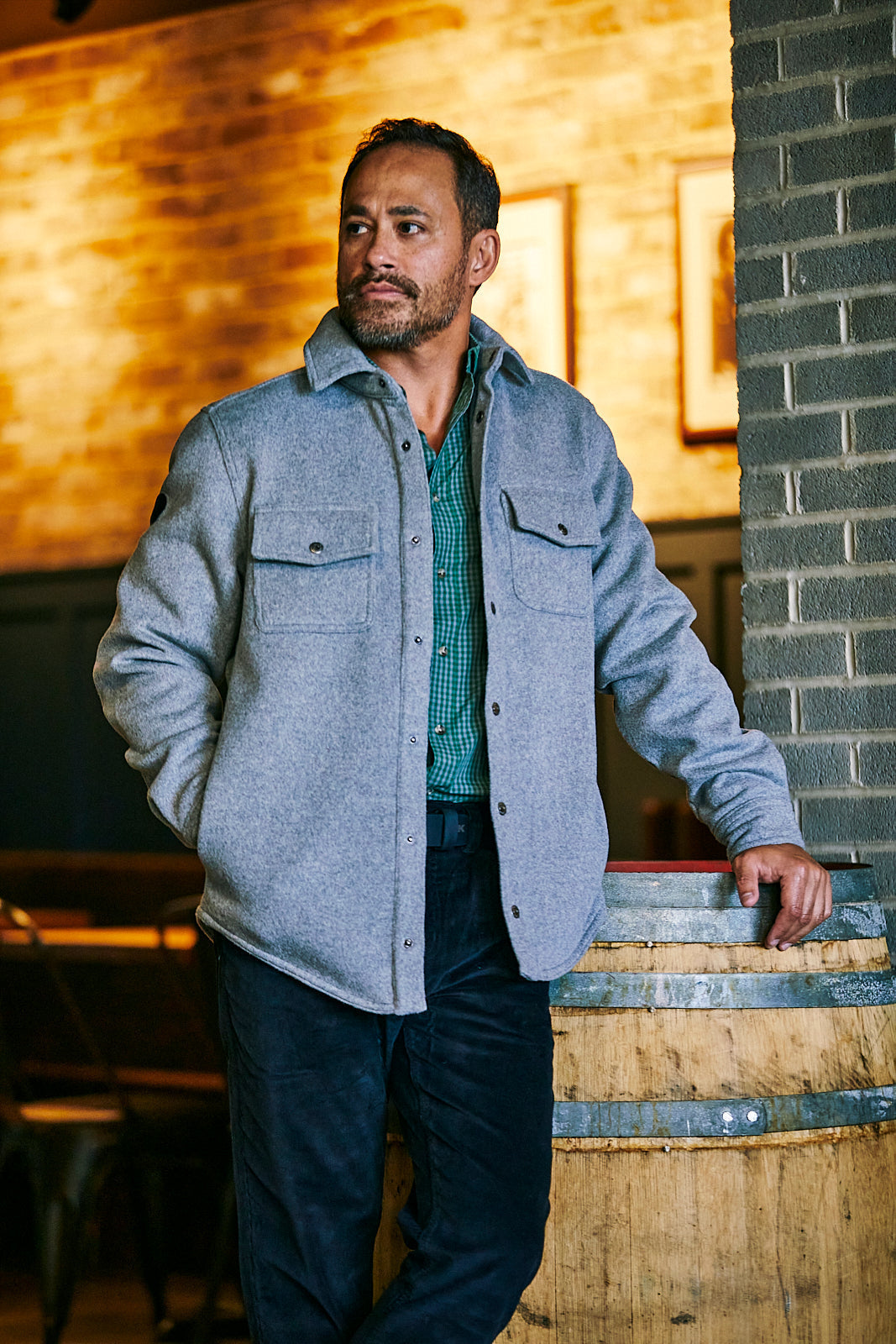 Dover Wool Shirt Jacket for Men - Warm Fleece Lined Winter Coat - Outdoor Hiking & Casual Wear
