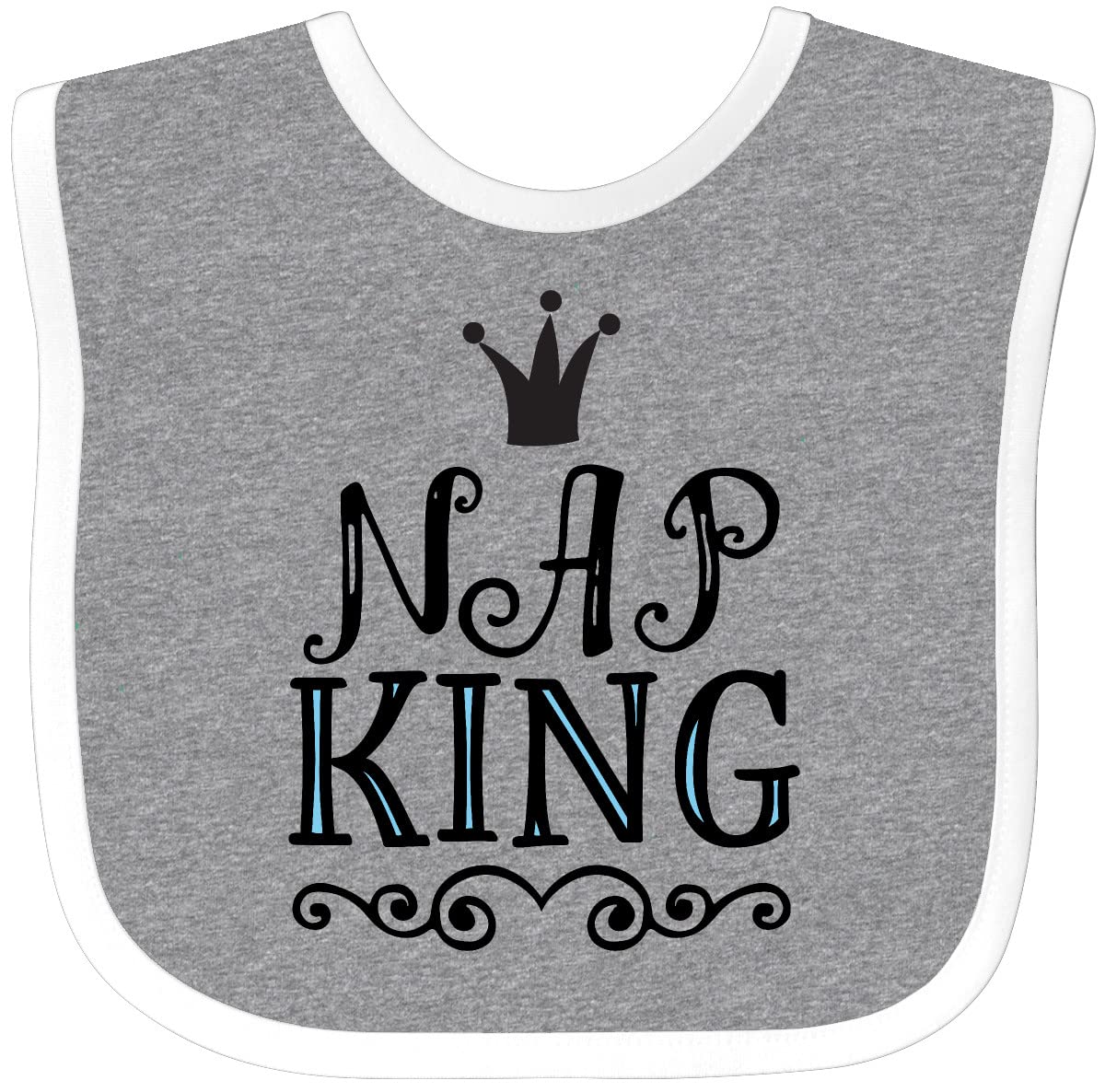 Inktastic Nap King Baby Boy Bib - Soft & Absorbent Drool Bibs for Infants & Toddlers - Perfect for Feeding, Teething & Playtime
