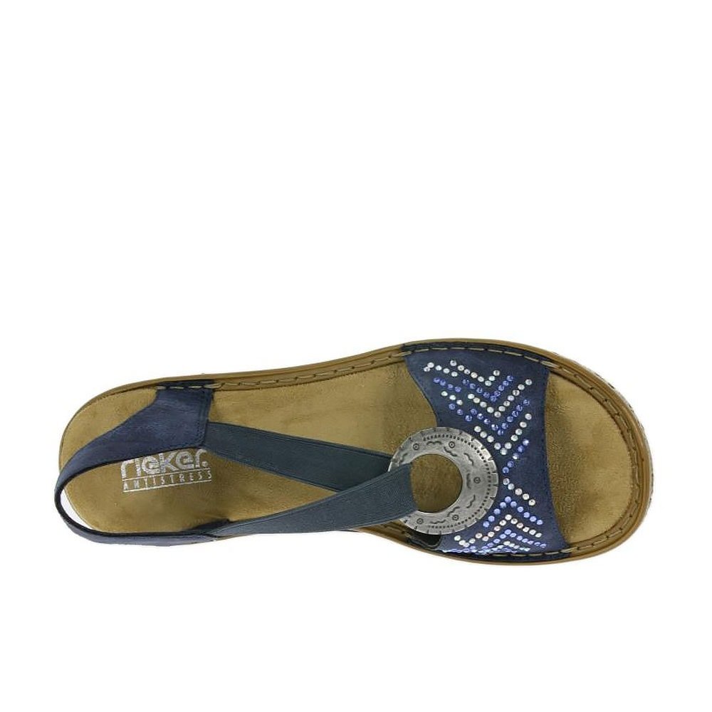 Rieker Women's Chevron Casual Sandals - Comfortable Summer Walking Shoes for Beach, Travel & Everyday Wear